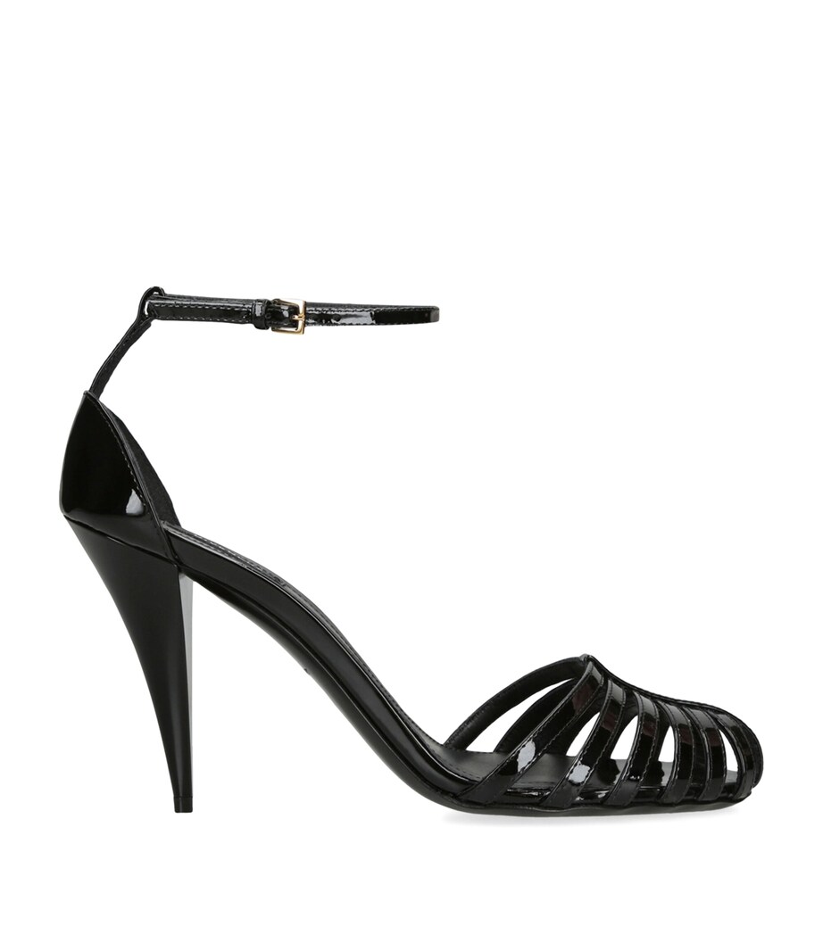 Leather Cage Sandals 95 BLACK Image 1