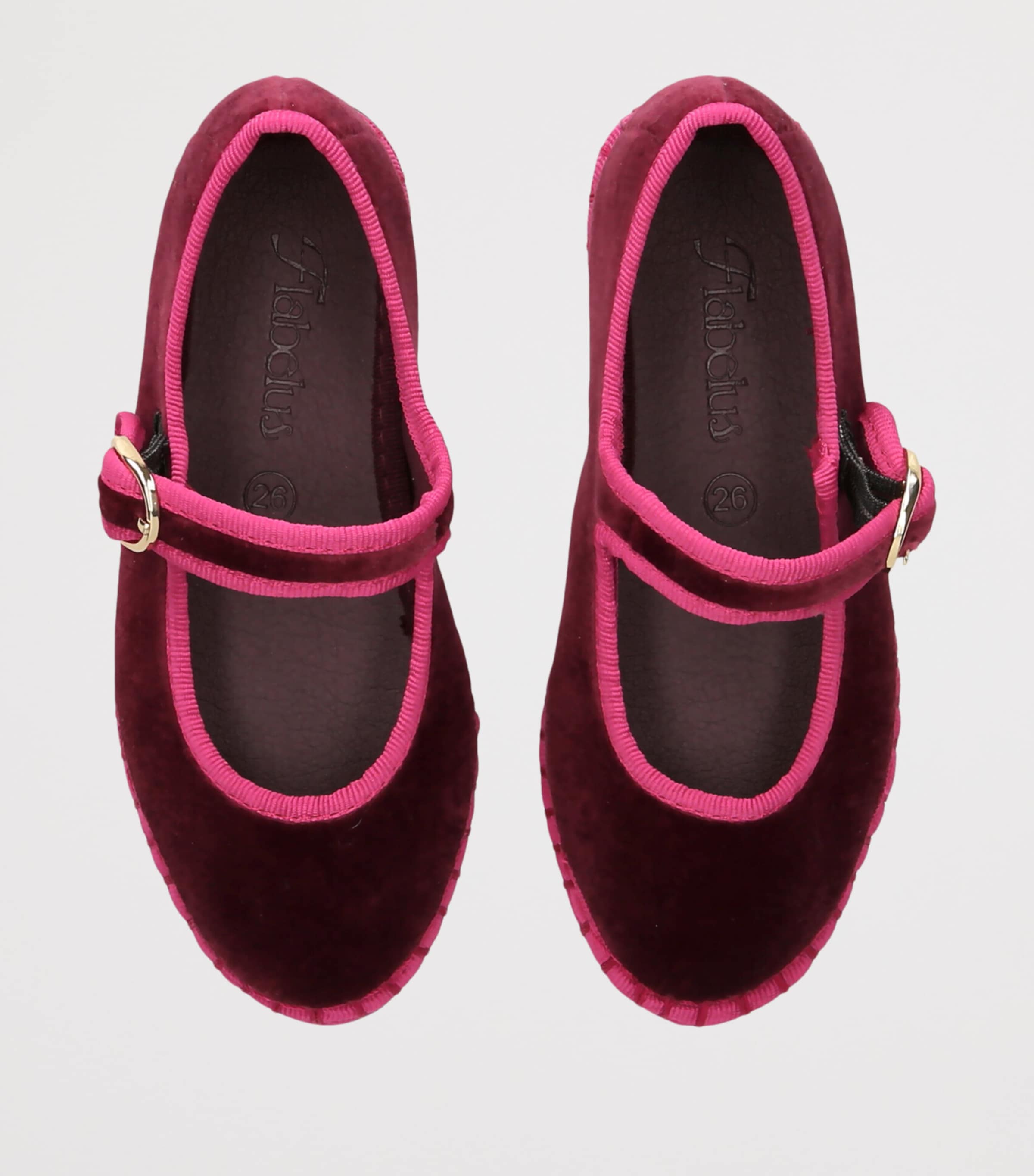 Flabelus Velvet Ursula Mary Jane Flats Pink Comb Image 4
