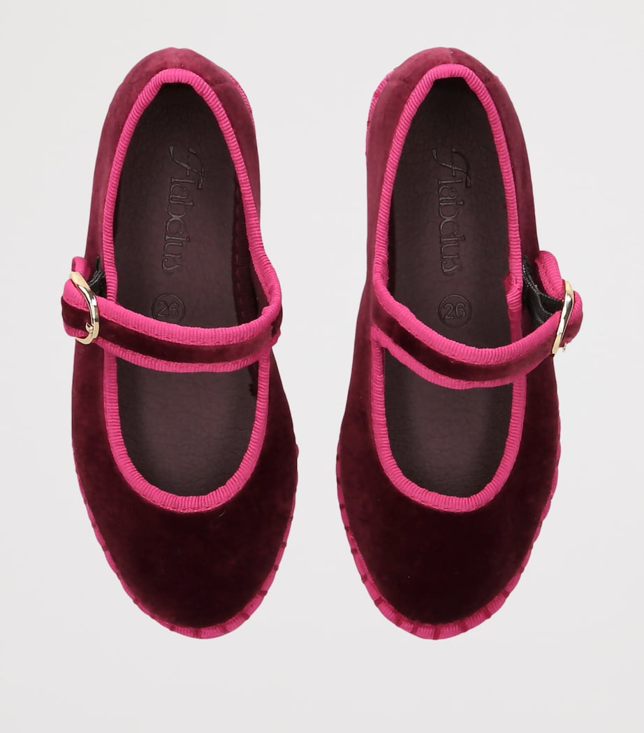 Flabelus Velvet Ursula Mary Jane Flats Pink Comb Image 4