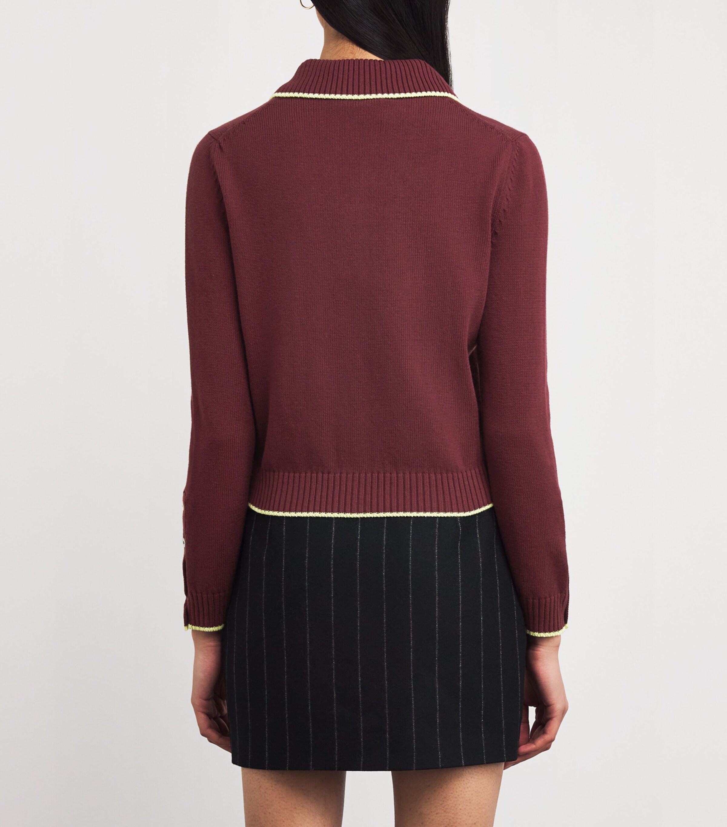 Cotton-Blend Cardigan BORDEAUX Image 4