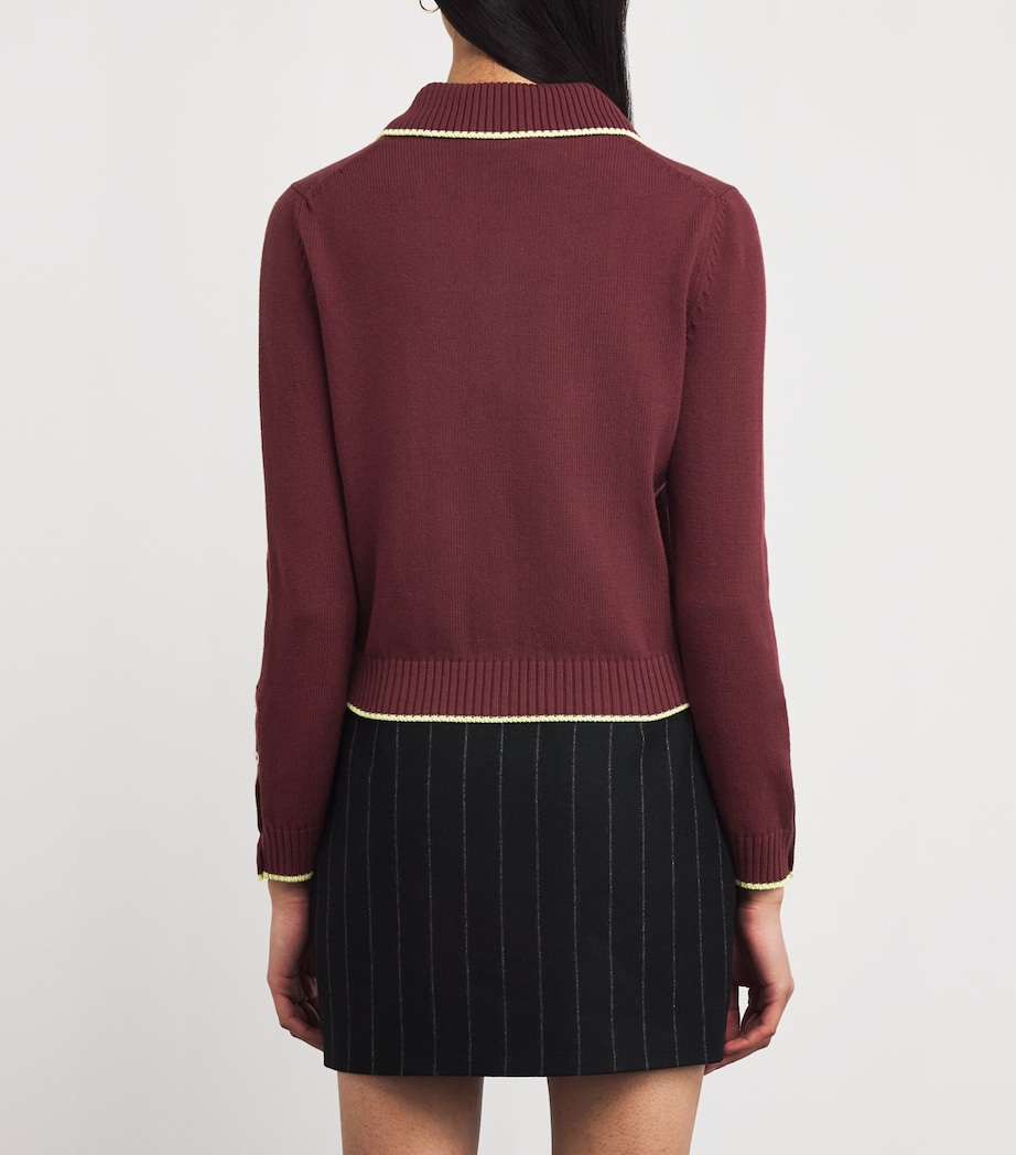 Cotton-Blend Cardigan BORDEAUX Image 4