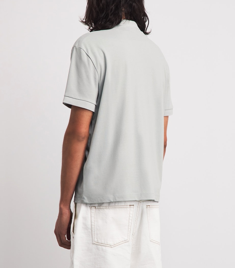 7 For All Mankind Mens Short-Sleeve Polo Shirt Light Blue Image 5