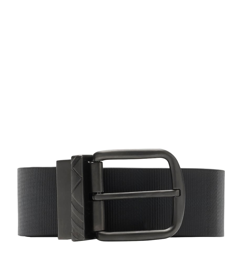 Leather Check Reversible Belt BLACKCHARCOAL Image 1