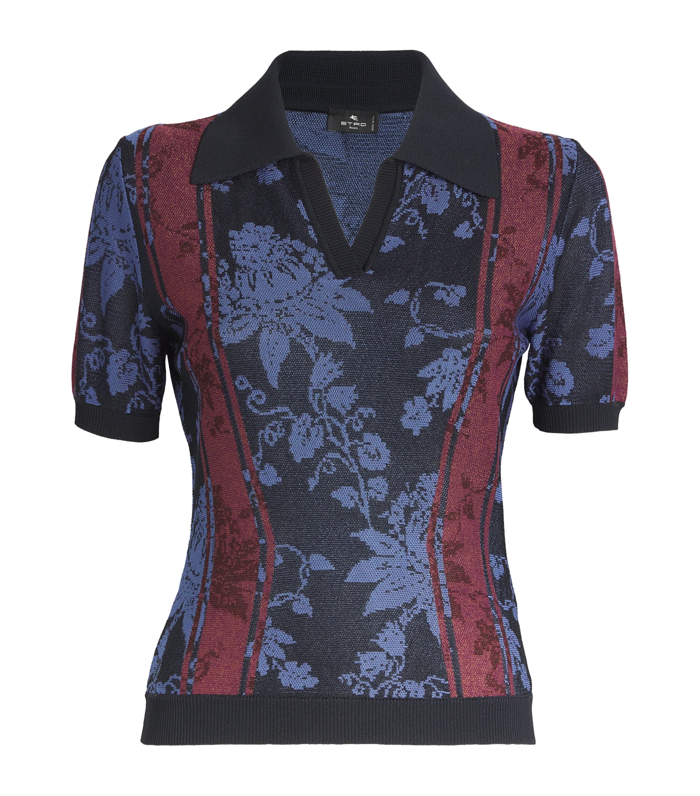 Etro Womens Jacquard Polo Shirt Image 1