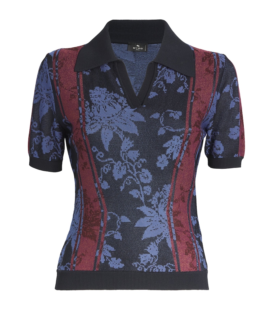 Etro Womens Jacquard Polo Shirt Image 1