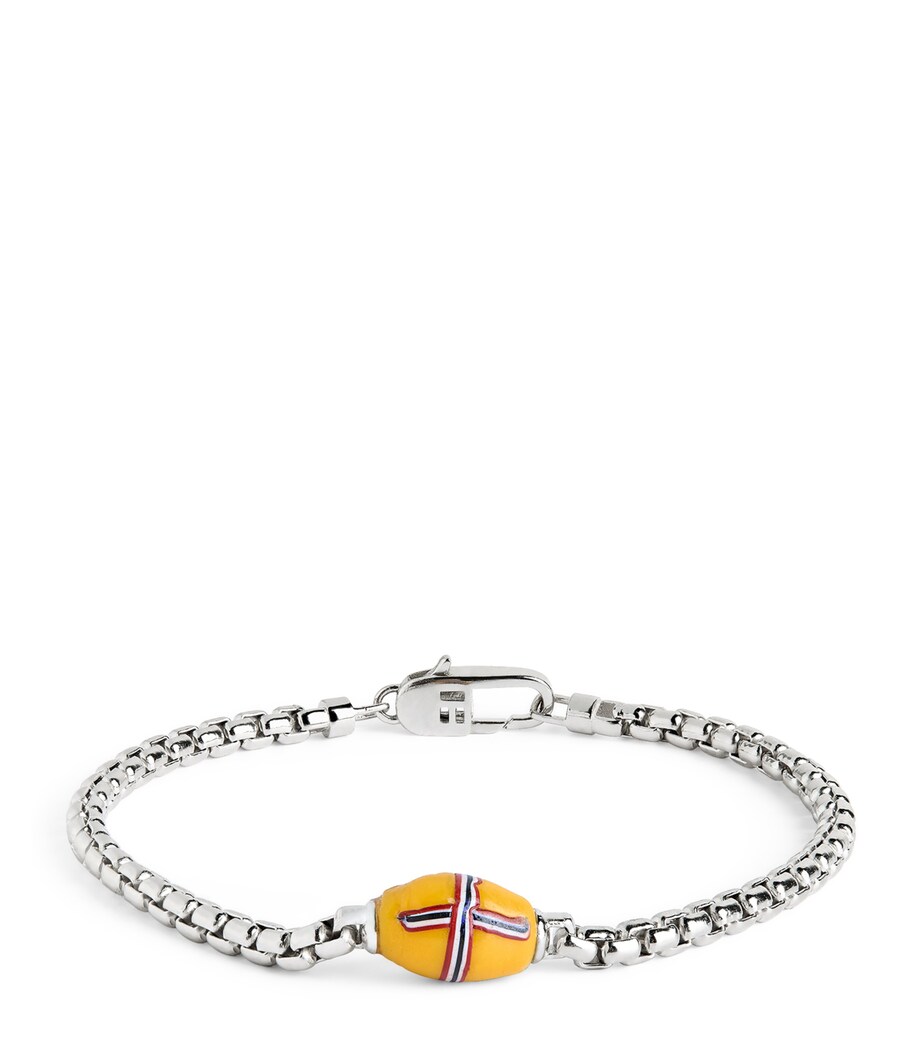 Tateossian Sterling Silver French Cross Chain Bracelet Yellow Image 1
