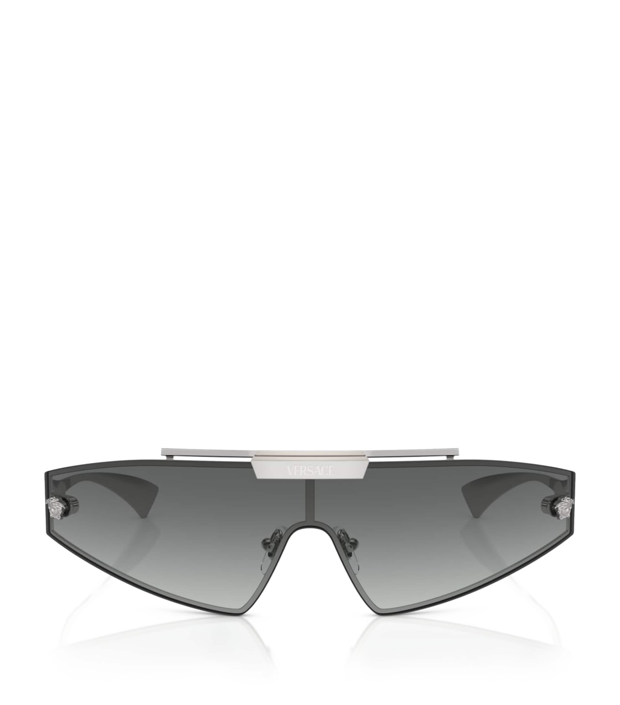 Versace Ve 2265 100011 44mm Womens Shield Sunglasses In Silver