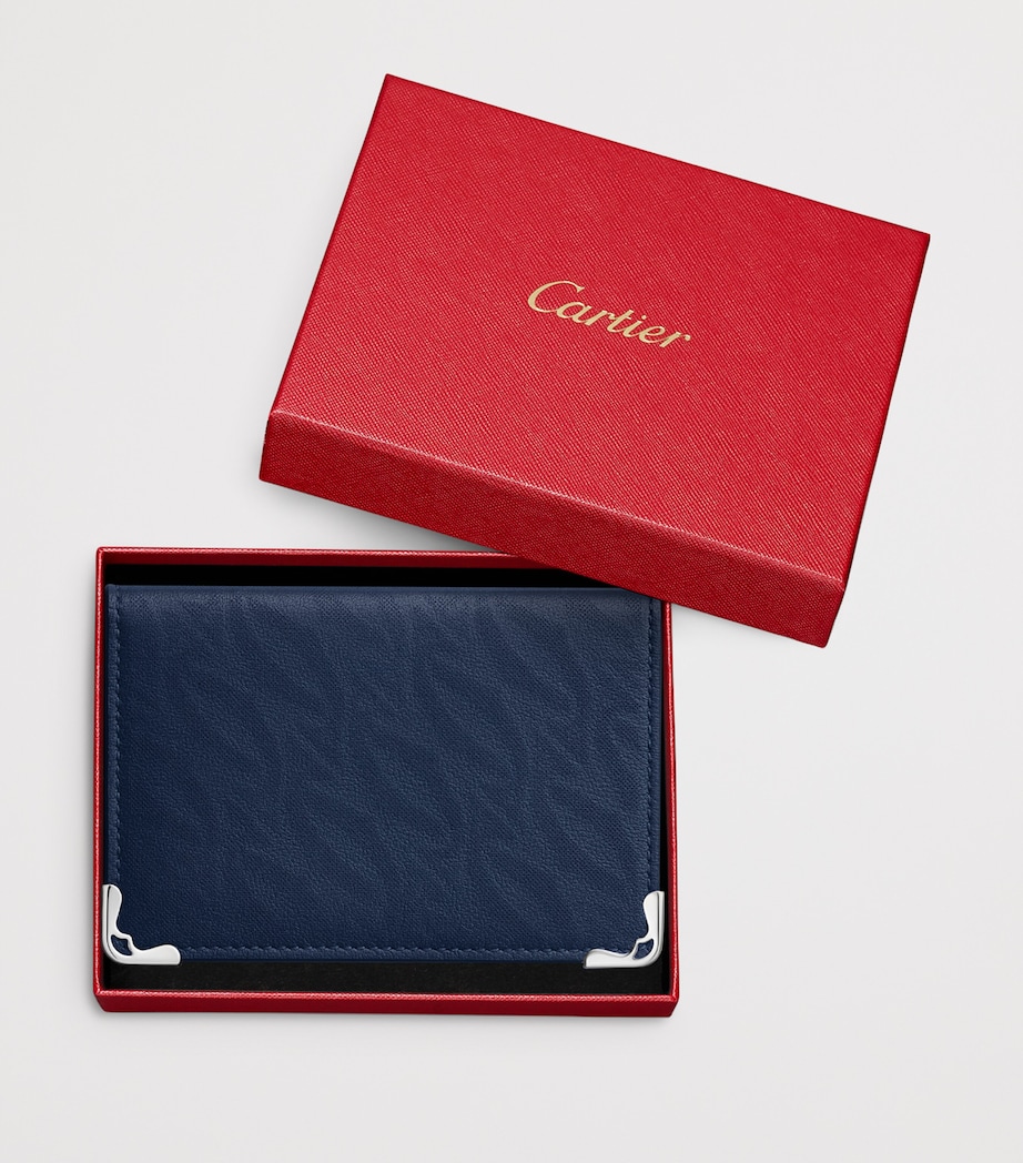 Leather Must de Cartier Card Holder NAVY BLUE Image 4