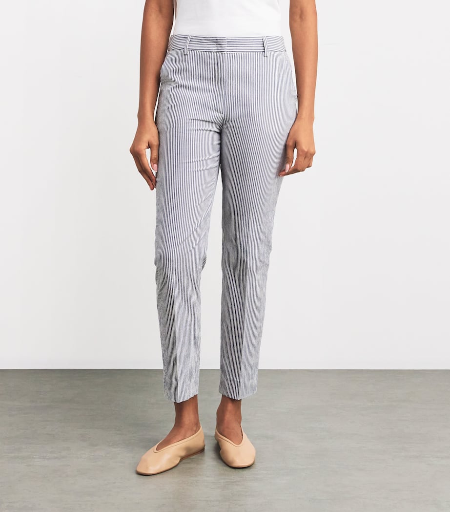 Weekend Max Mara Womens Striped Slim Tailored Trousers Navy Image 3