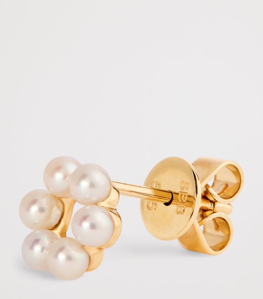 Yellow Gold and Pearl Petite Luna Single Earring YELLOW GOLD Image 5