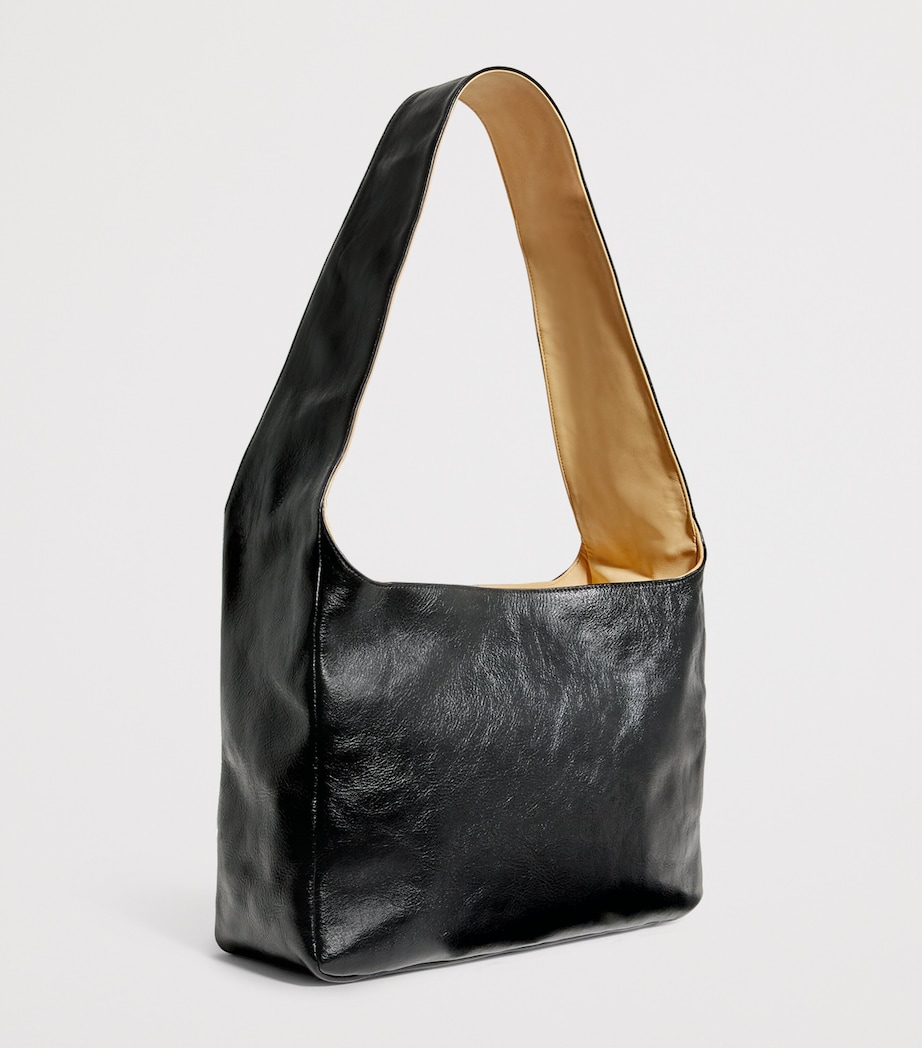 Leather Brick Bag DEEP BLACK LEATHER Image 3