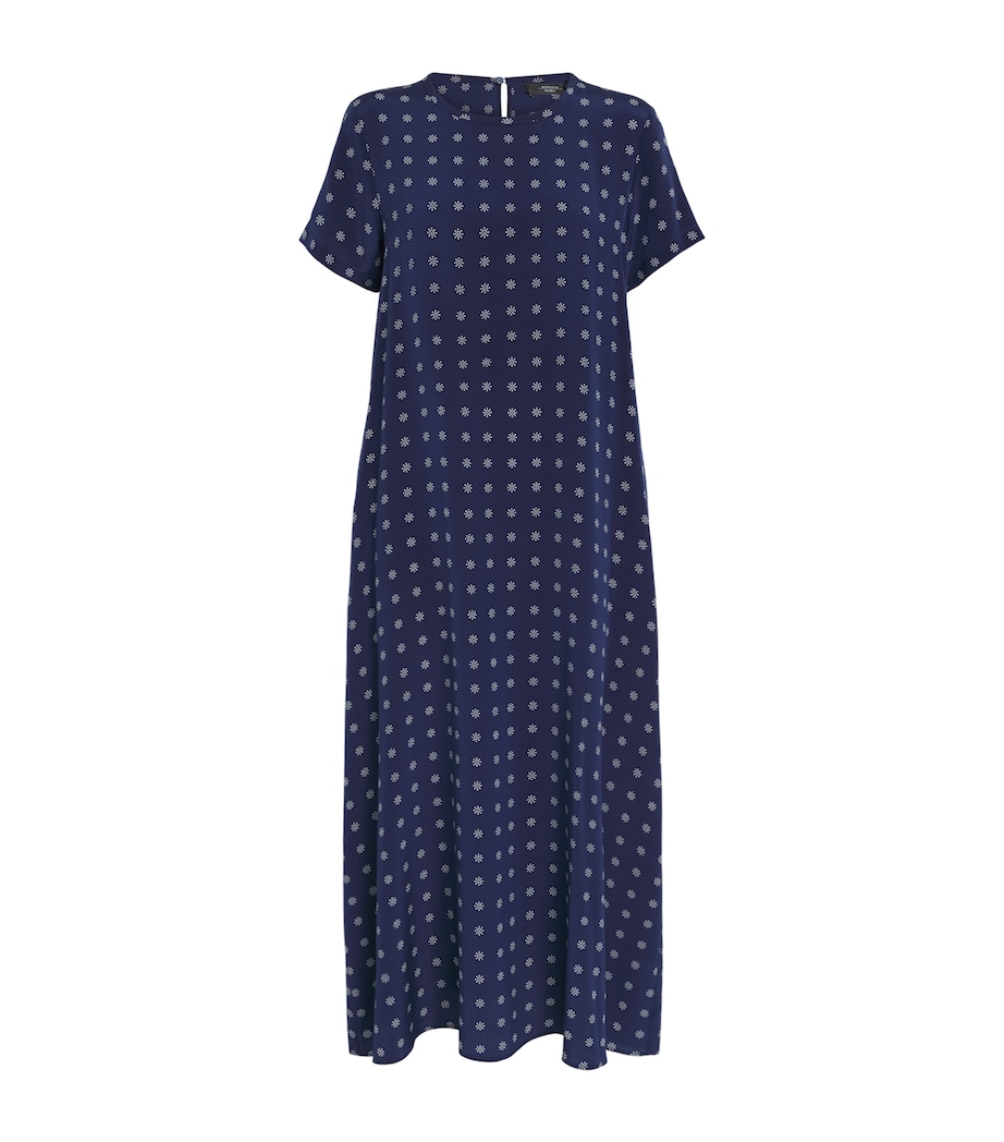Silk Printed Maxi Dress NAVY Image 1