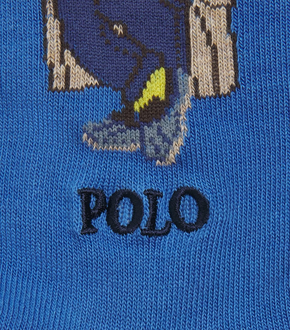Polo Ralph Lauren Mens Cotton-Blend Polo Bear Socks Blue Image 2