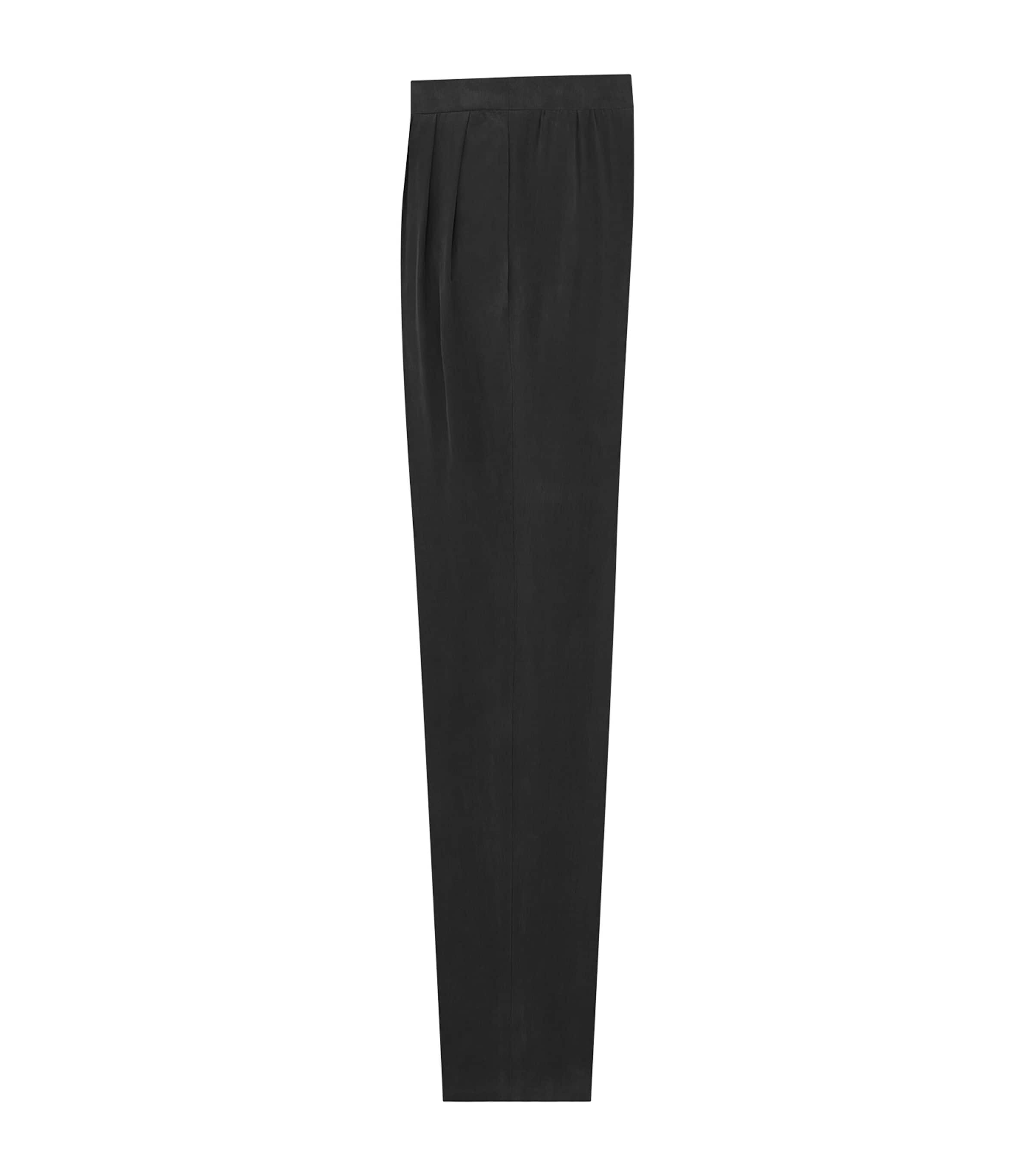 Silk Pleated Straight Trousers 1000 Image 2
