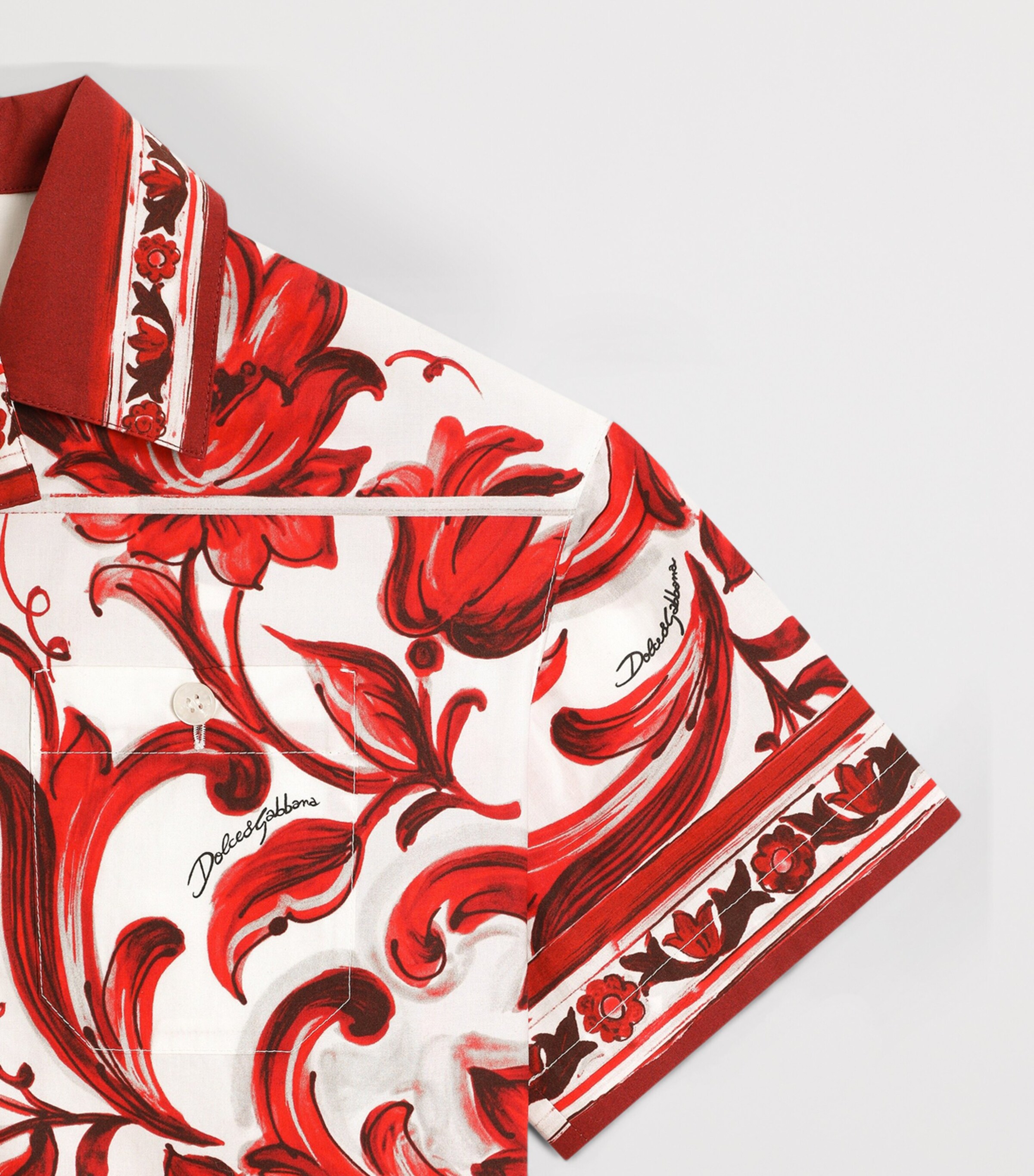 Dolce&Gabbana Kids Majolica Print Hawaiian Shirt (8-14 Years) Maiolica Rub Image 3