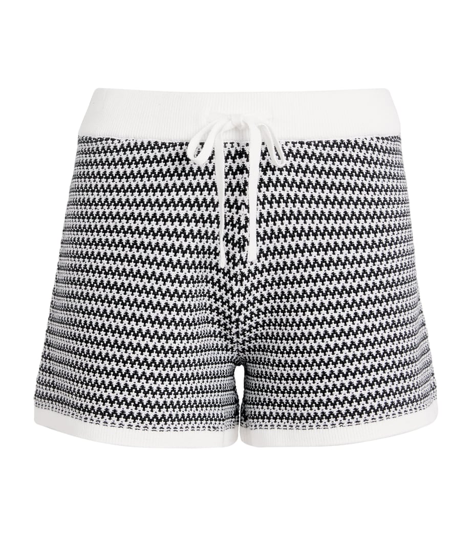 Varley Womens Cotton Knitted Villiers Shorts Snow White / Black Image 1