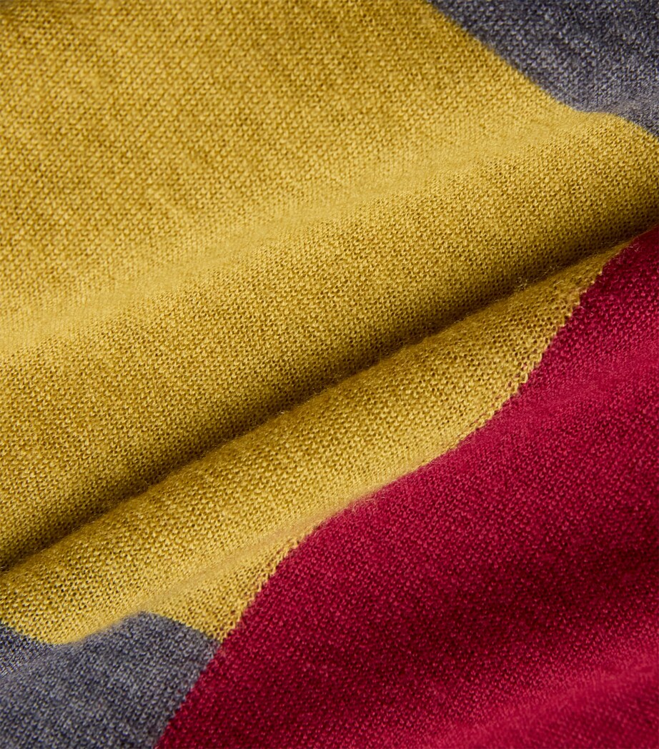 Cashmere Cashair Overlay Colour-Block Sweater SMOKE COMBO Image 5