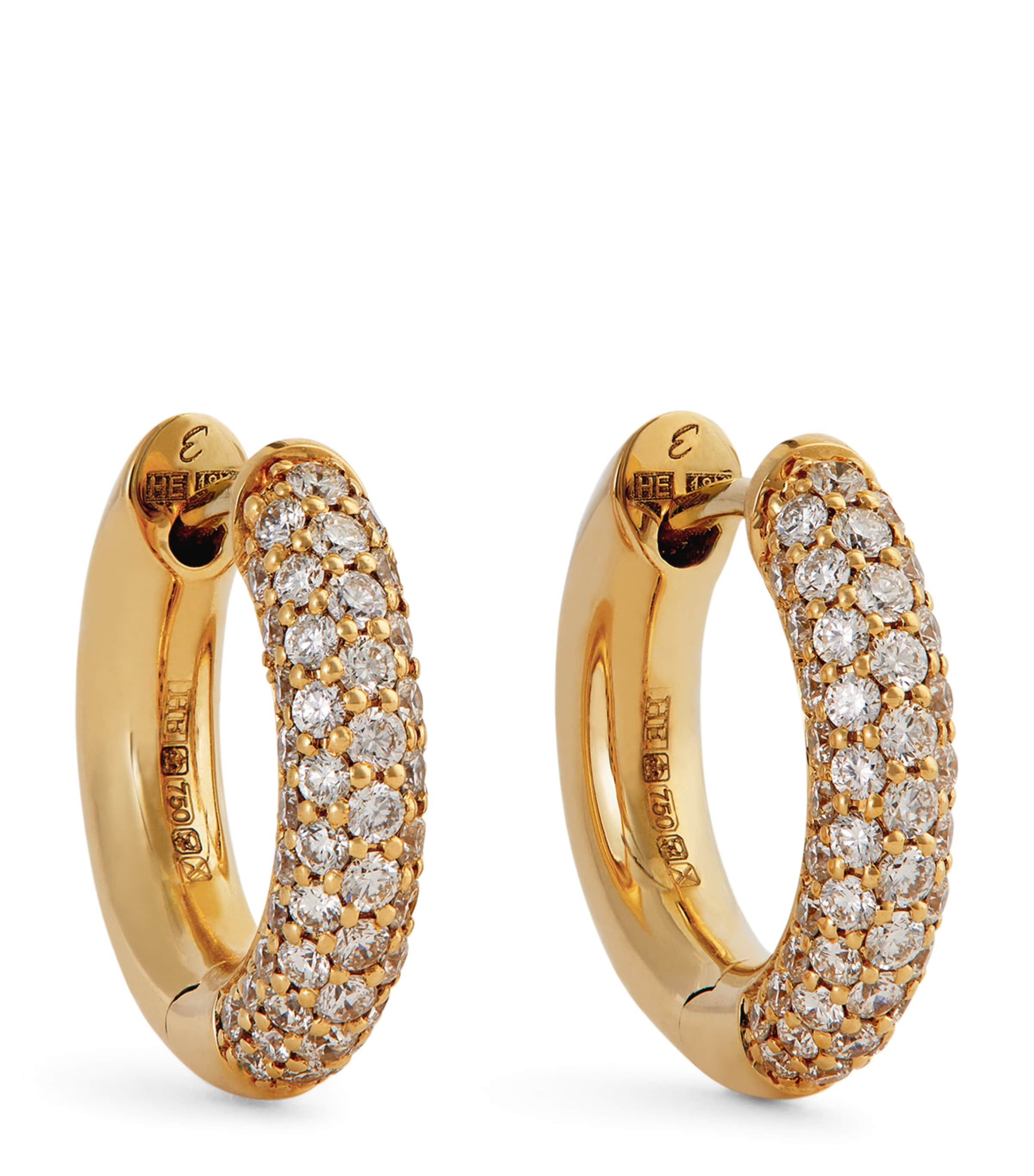 Engelbert Yellow Gold And Diamond Absolute Creoles Earrings