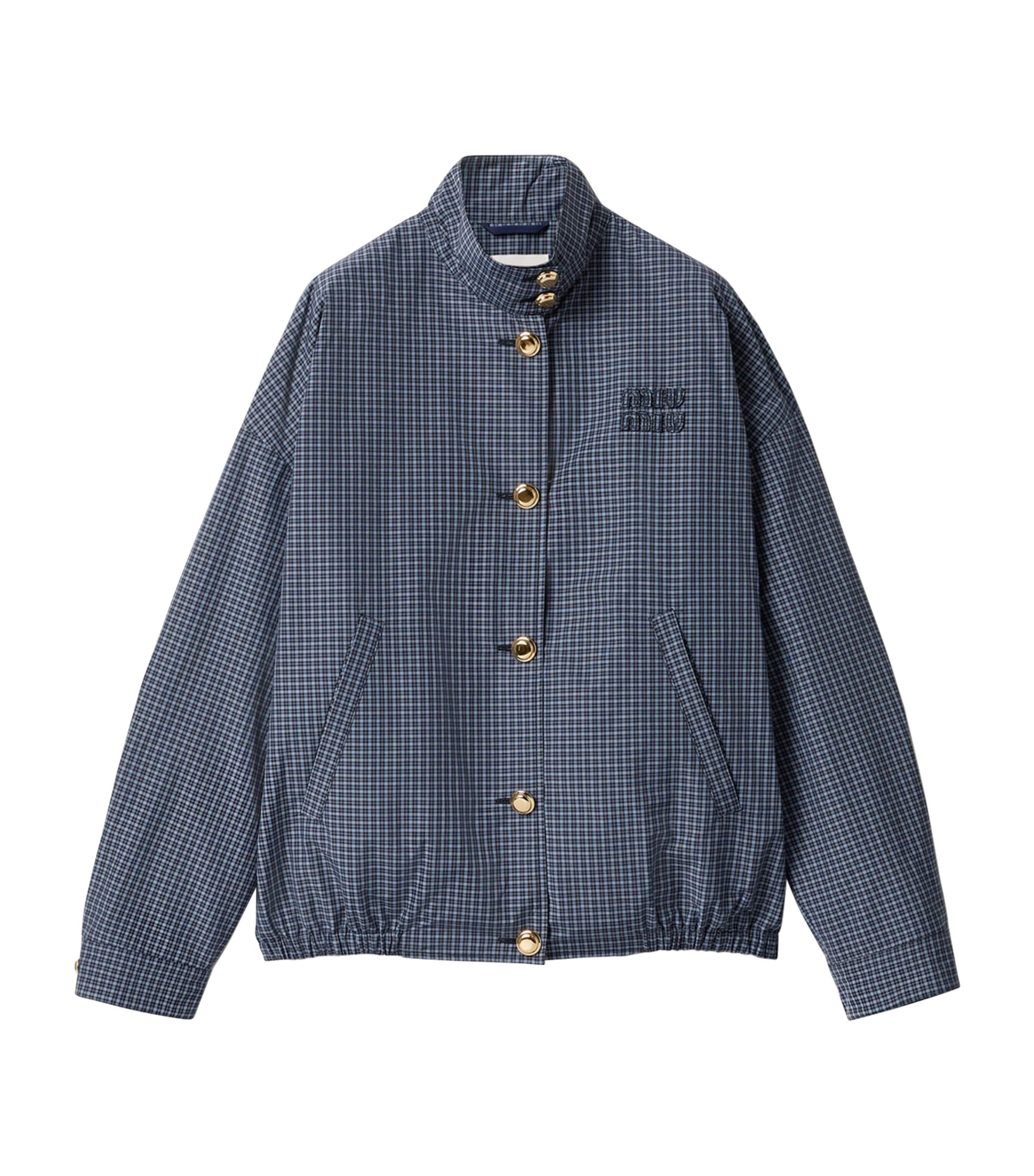 Miu Miu Womens Check Blouson Jacket Image 1