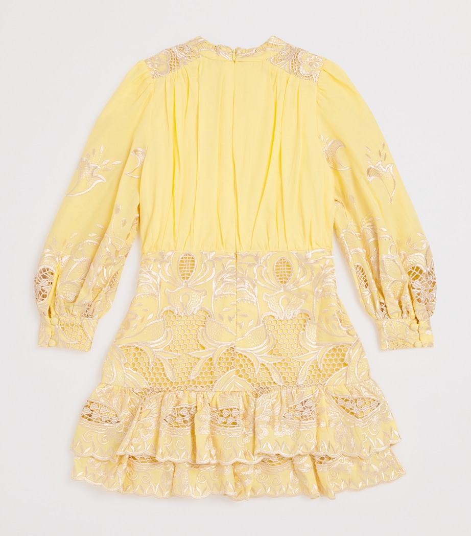 Cotton Embroidered Charm Mini Dress (3-16 Years) YELLOW Image 2