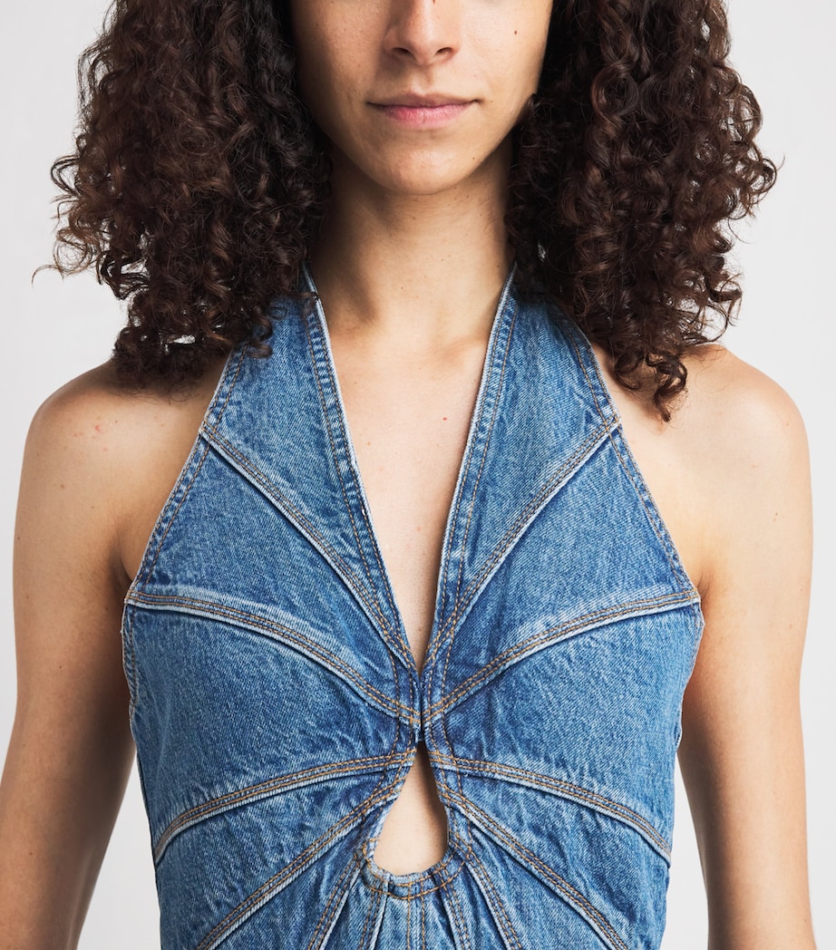 Cult Gaia Womens Denim Rowyn Midi Dress Wsh Blue Image 5