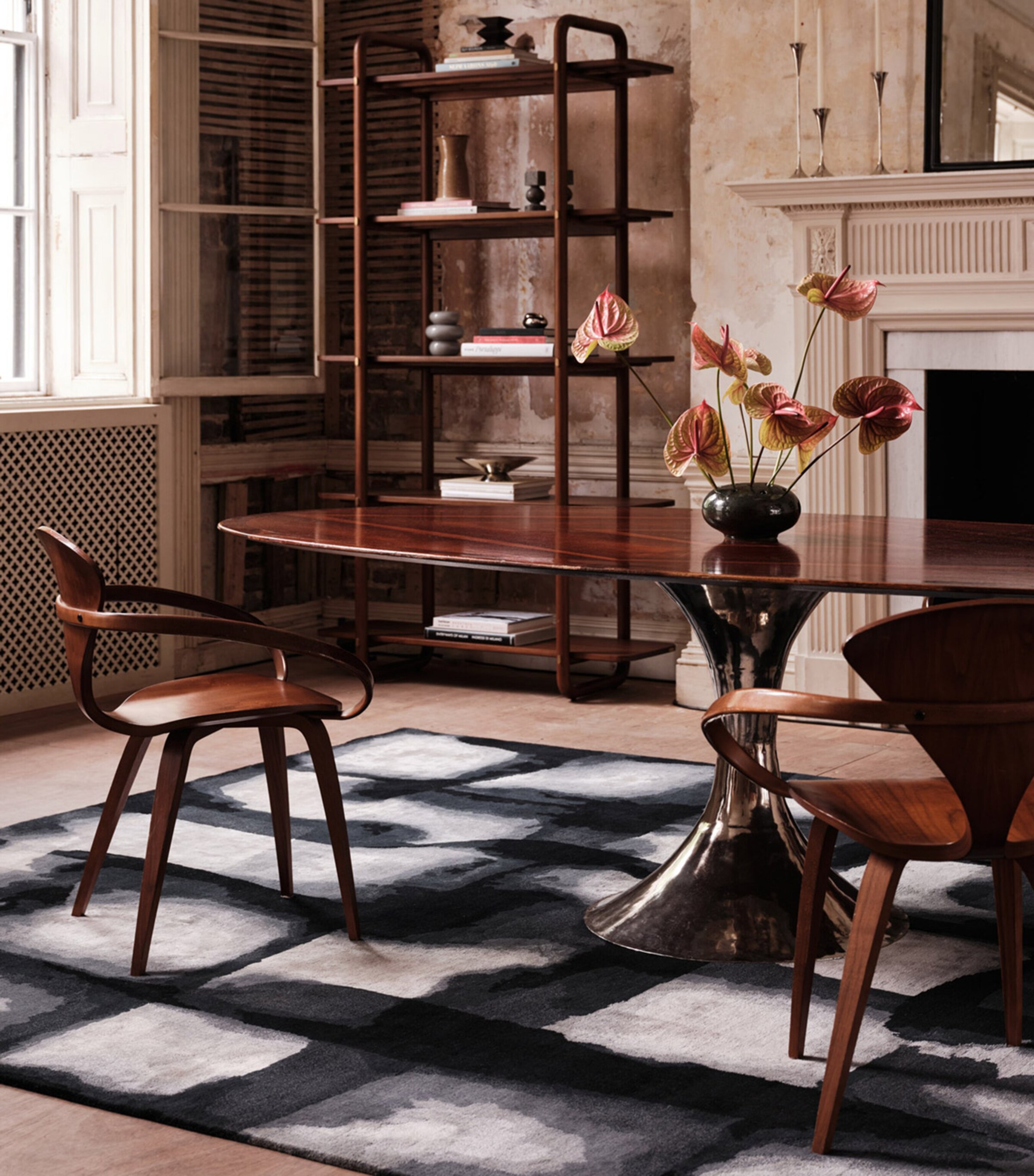 Wool-Silk Solu Night Rug (3.05 x 2.44m) BLACK Image 5