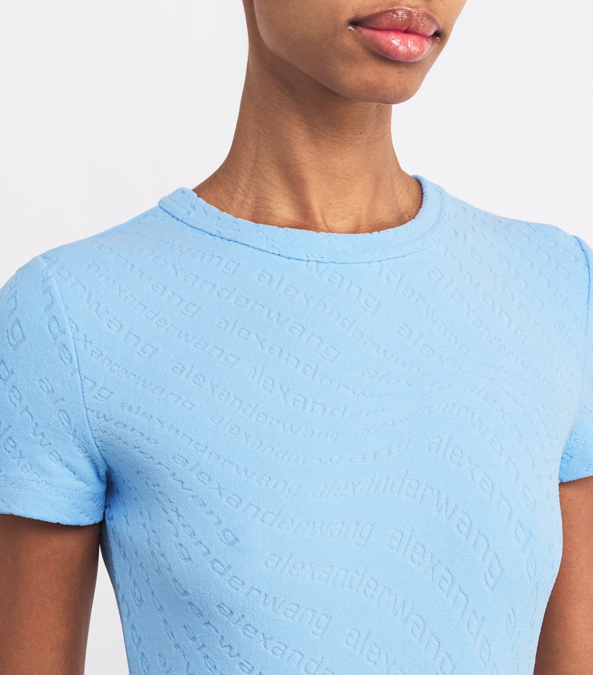 Logo Jacquard Stretch Mini Dress SKY BLUE Image 6