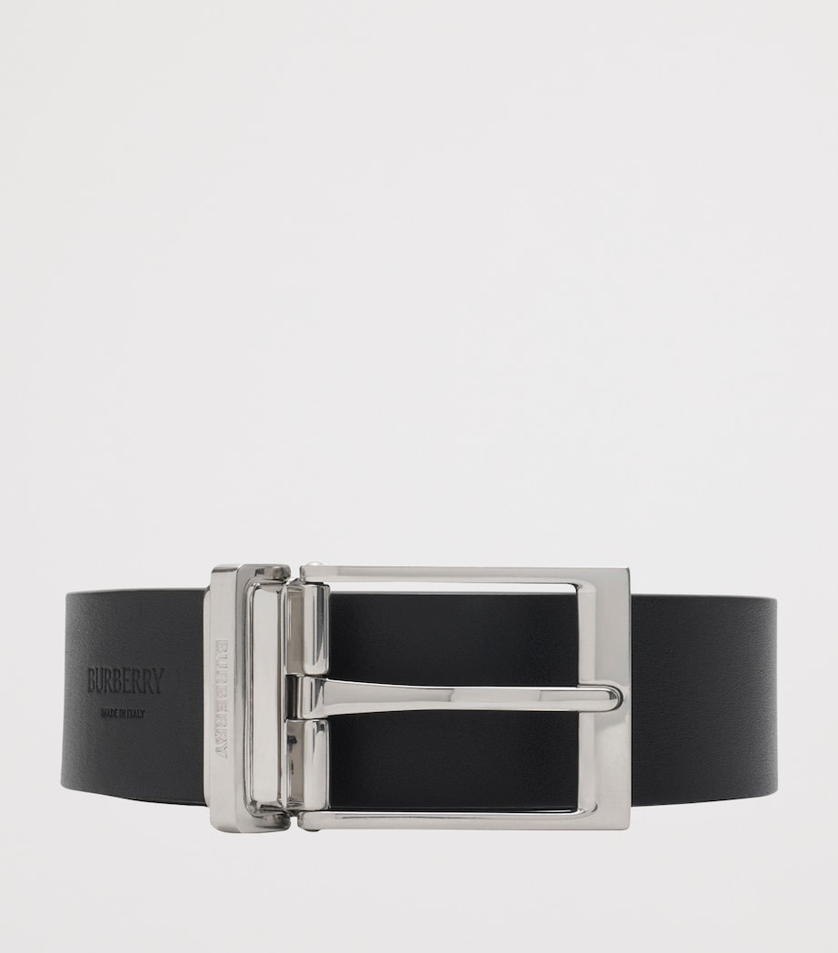 Leather Check Reversible Belt NAVY CHECK Image 3