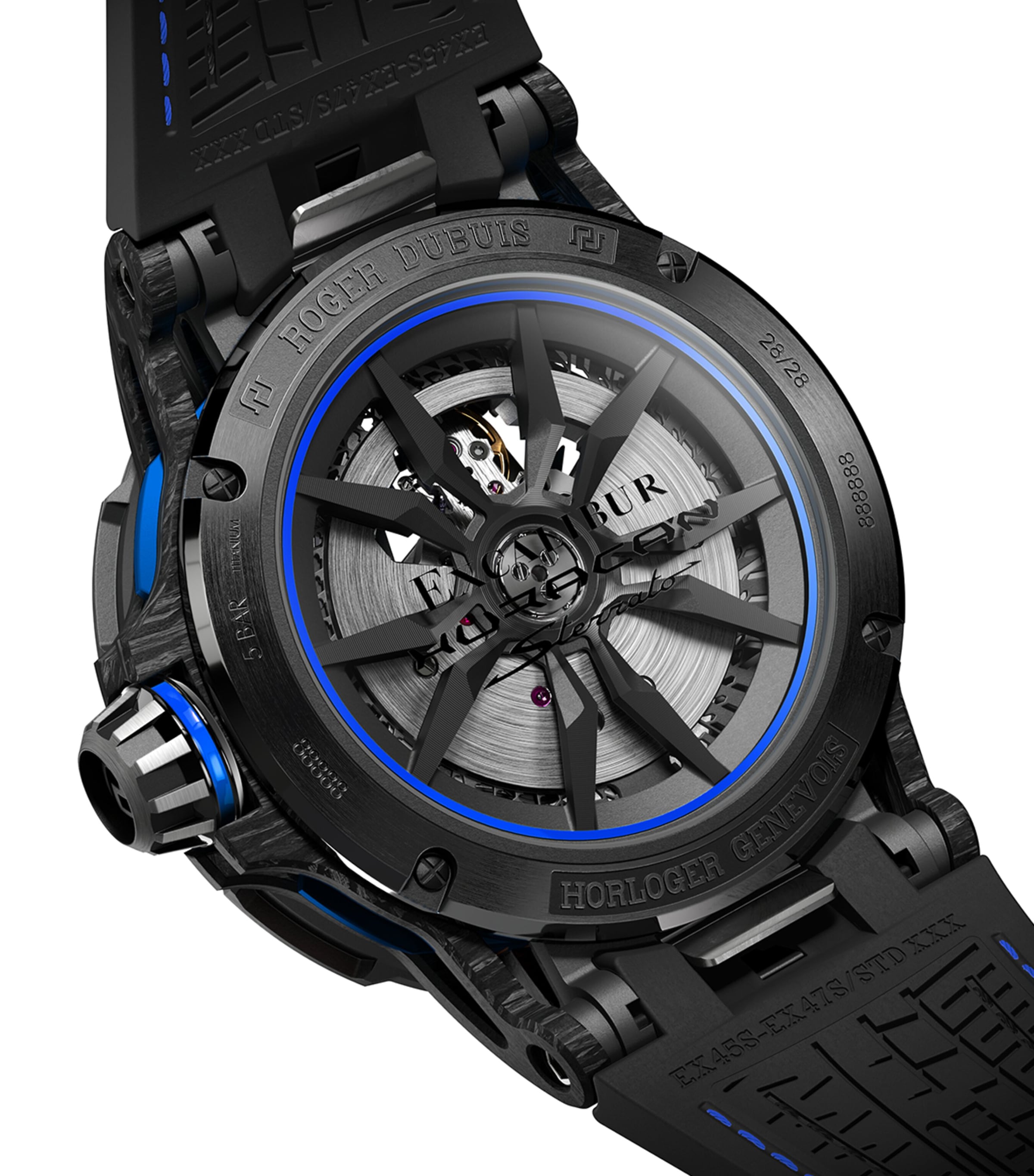Carbon Excalibur Spider Huracan Sterrato MB Watch 45mm BLUE Image 5