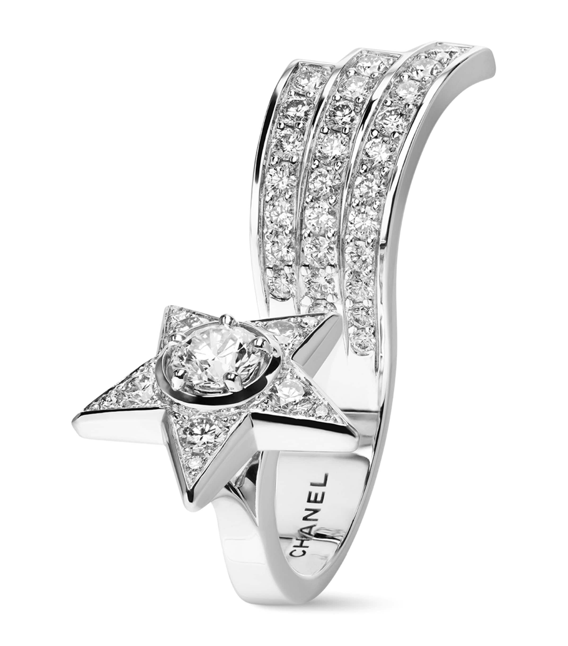 CHANEL White Gold and Diamond Comète Ring Silver Image 1