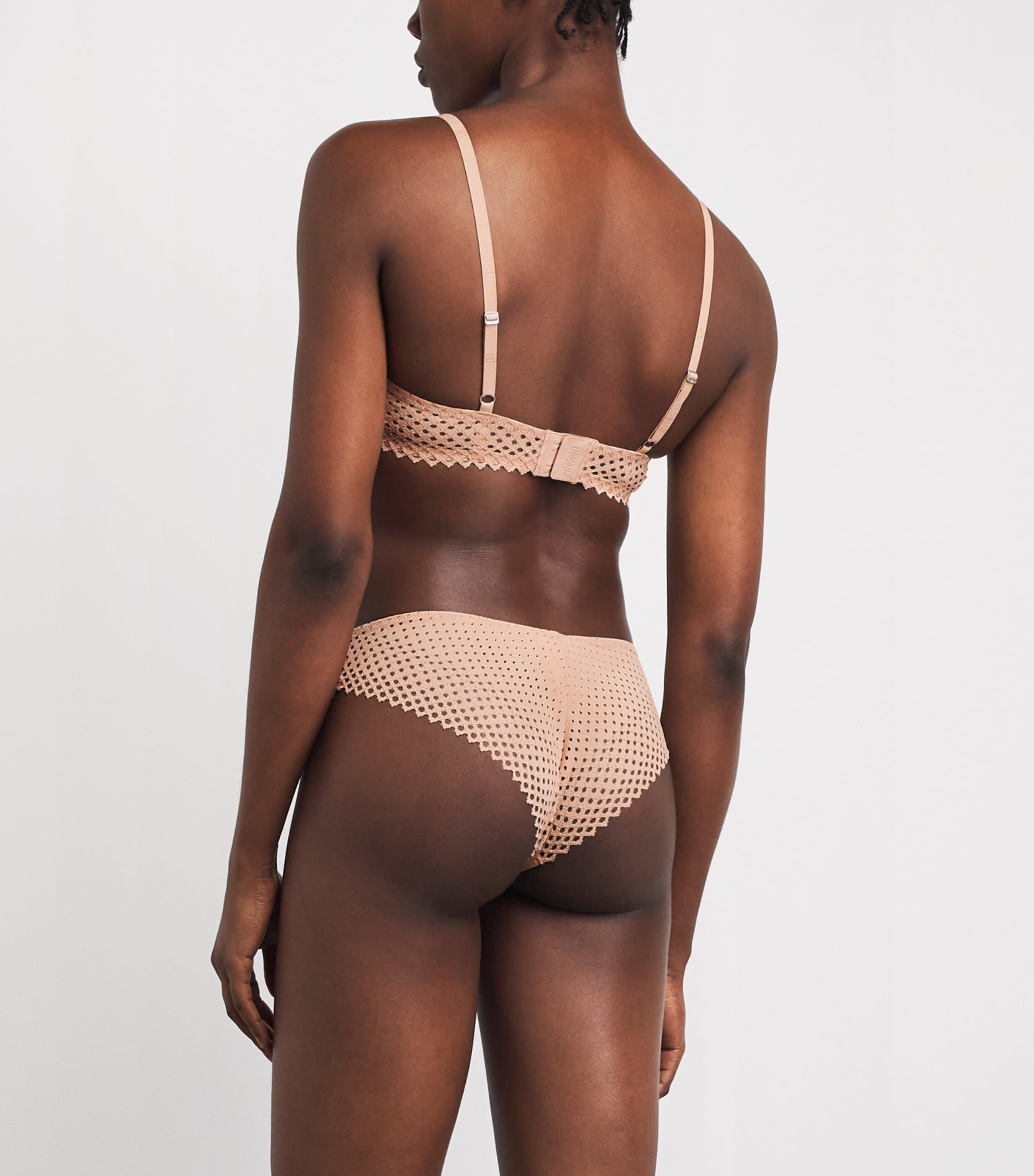 Wolford Womens Romantic Net Briefs Rose Tan Image 3