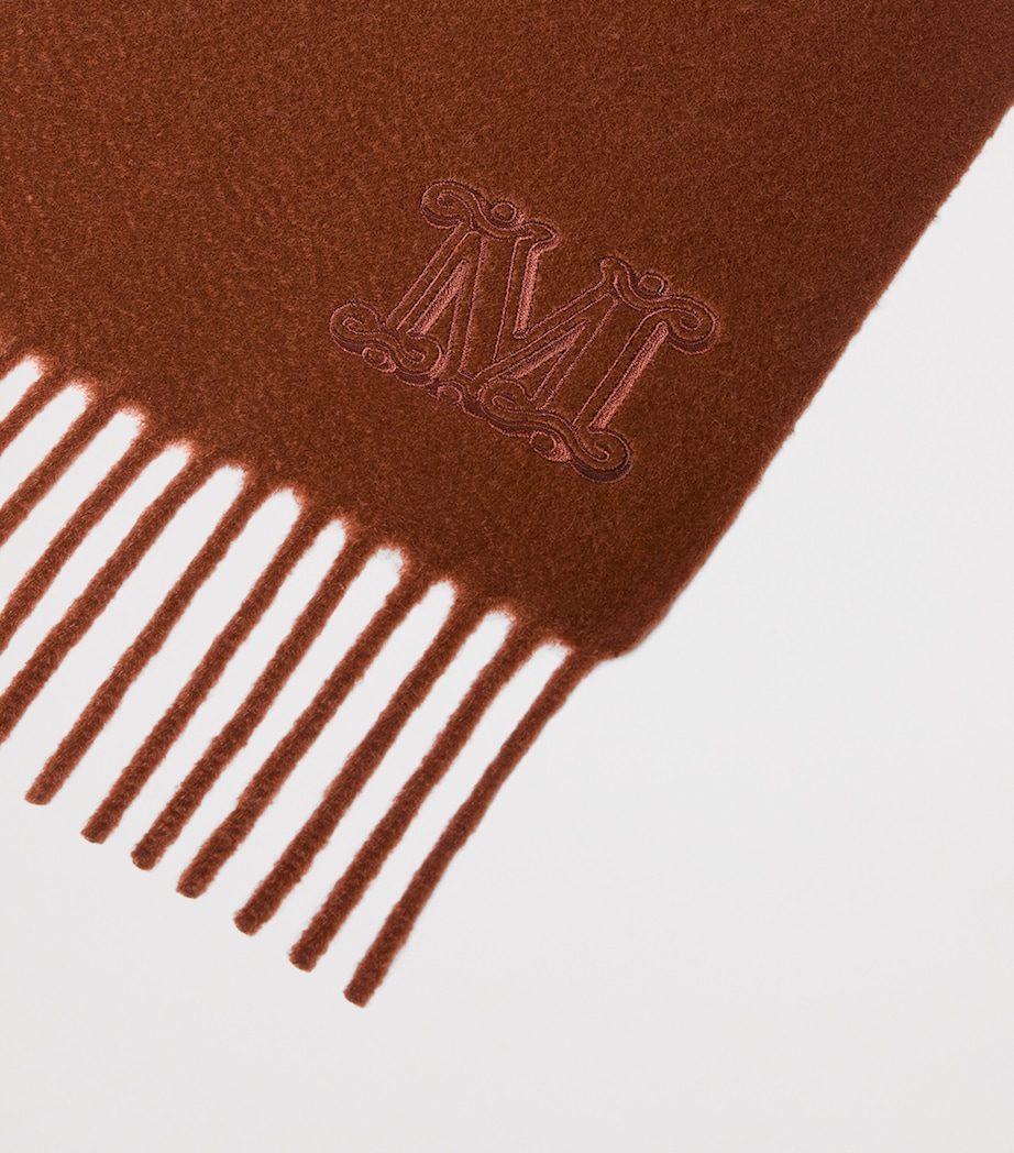Max Mara Cashmere Monogram Scarf Rust Image 2