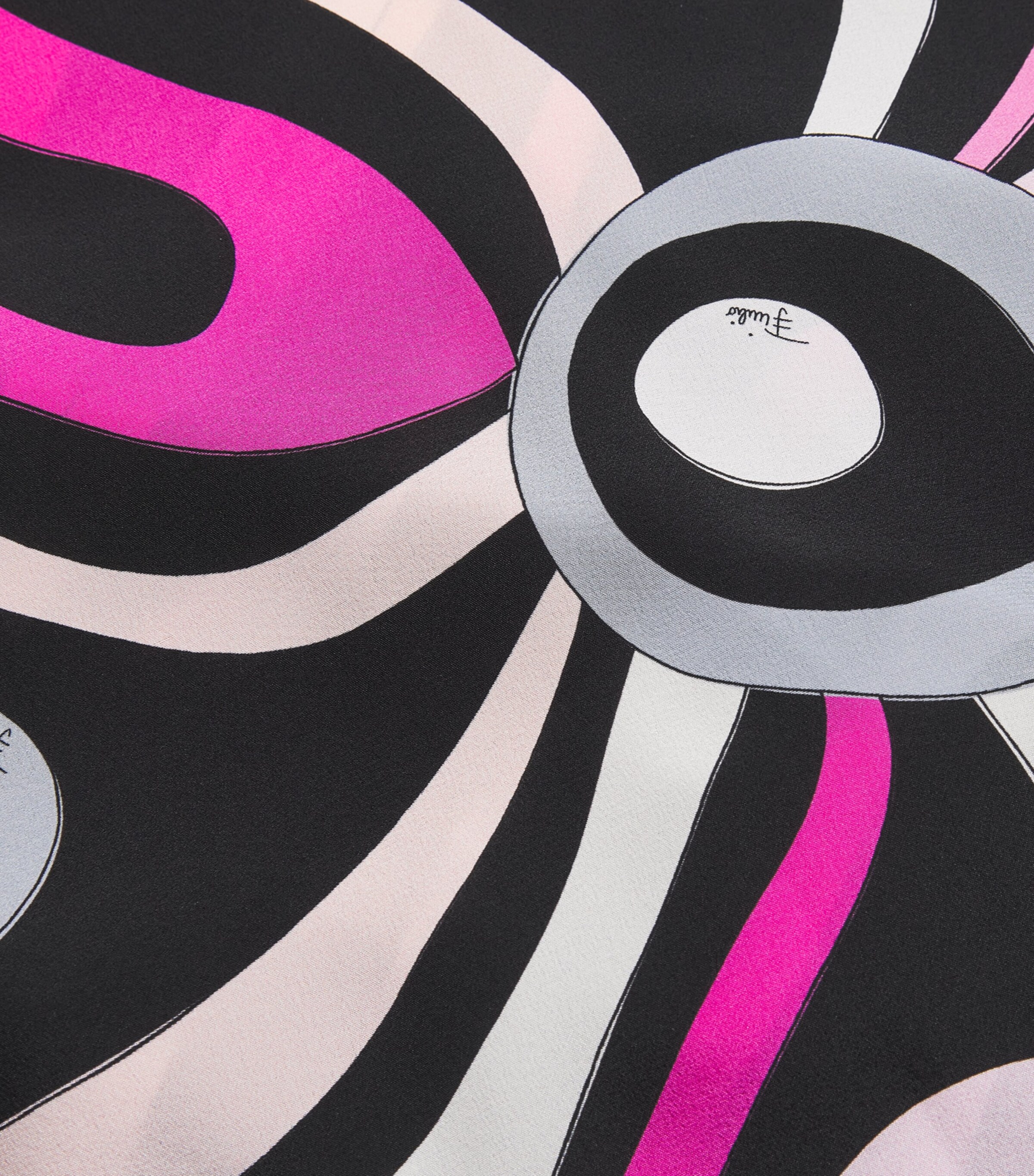 PUCCI Womens Silk Marmo Print Blouse Nero/fuxia Image 5