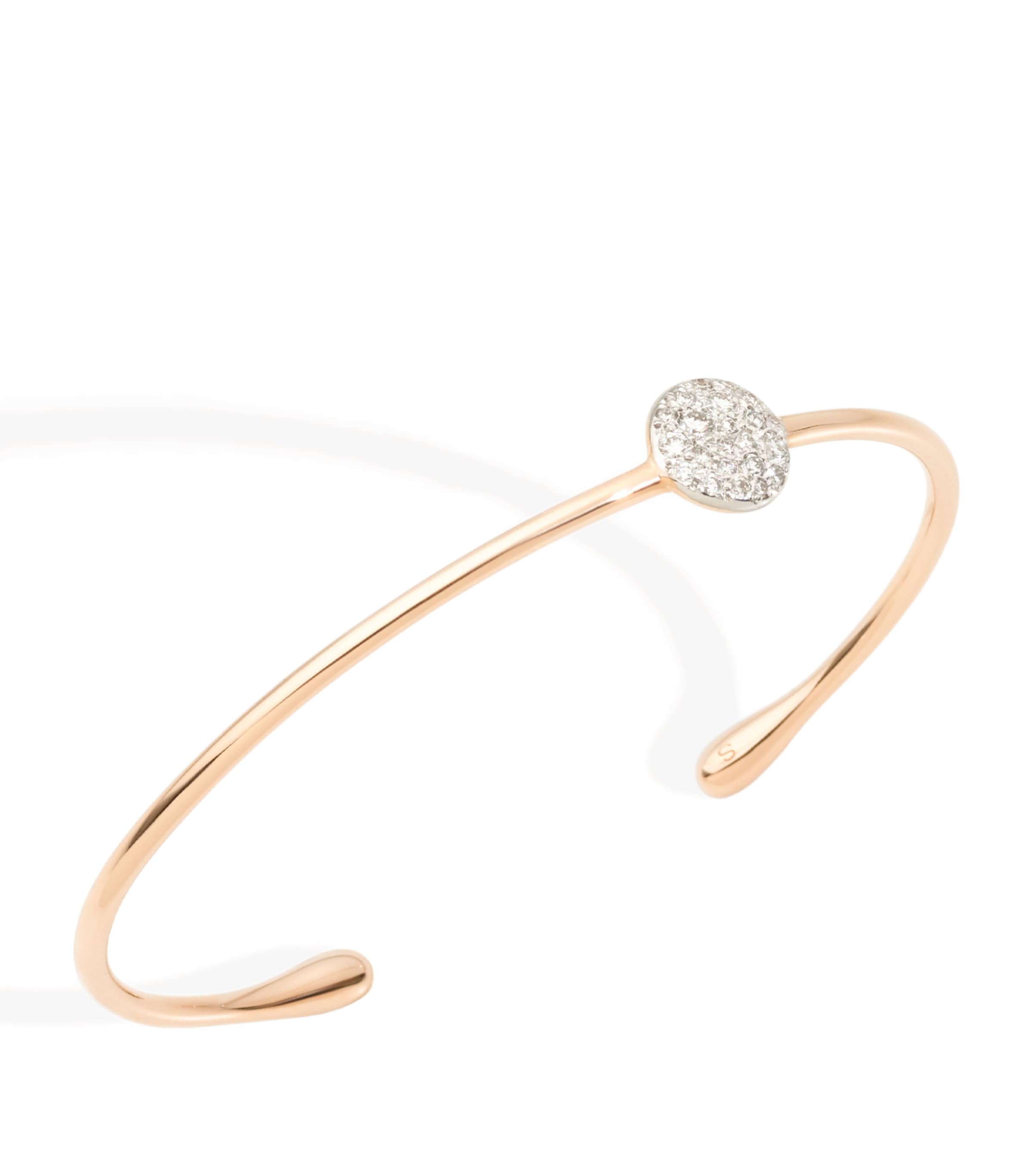 Pomellato Rose Gold And Diamond Sabbia Bangle In White