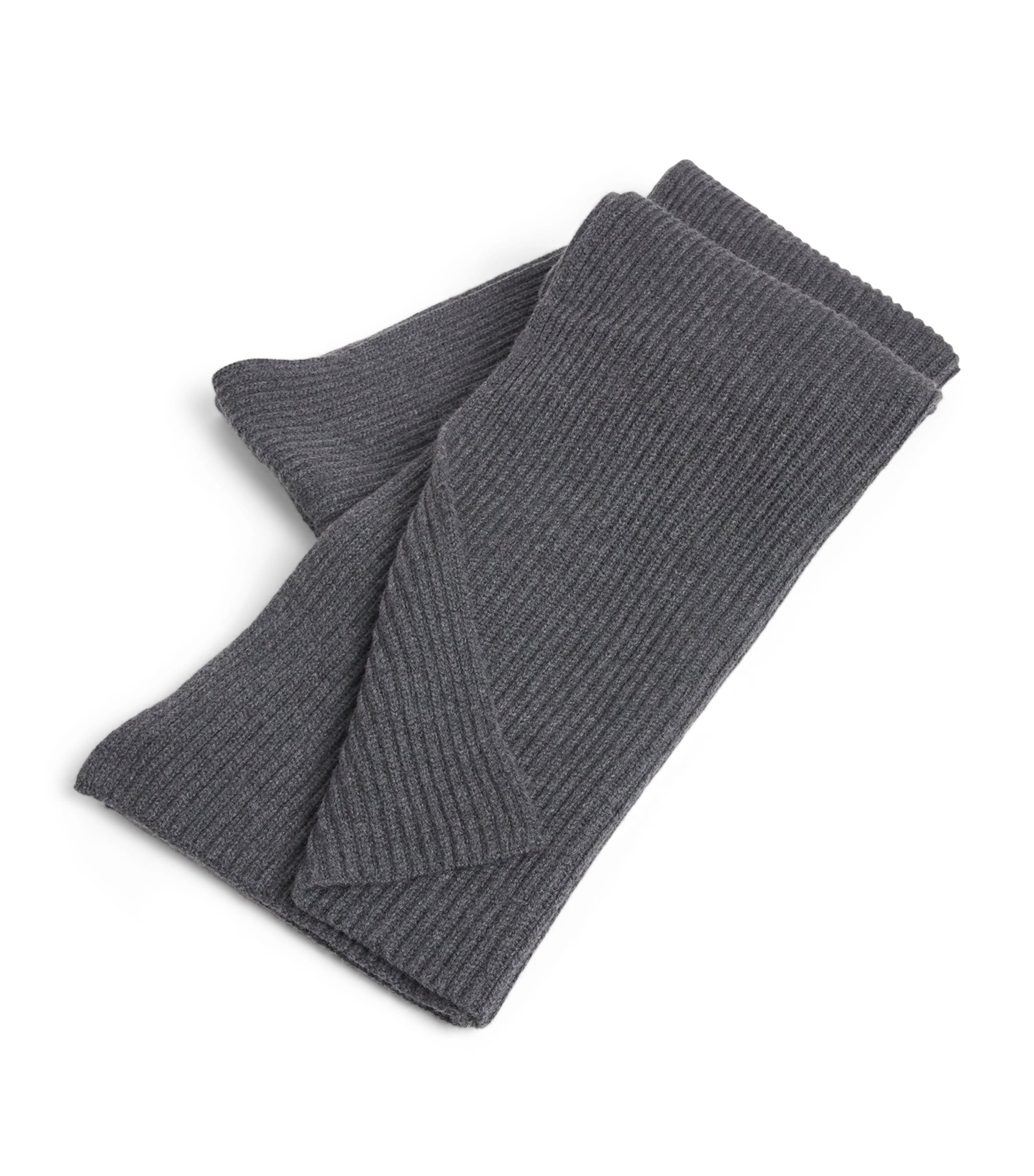 Joseph Wool-cashmere-silk Cardigan-stitch Scarf In Gray