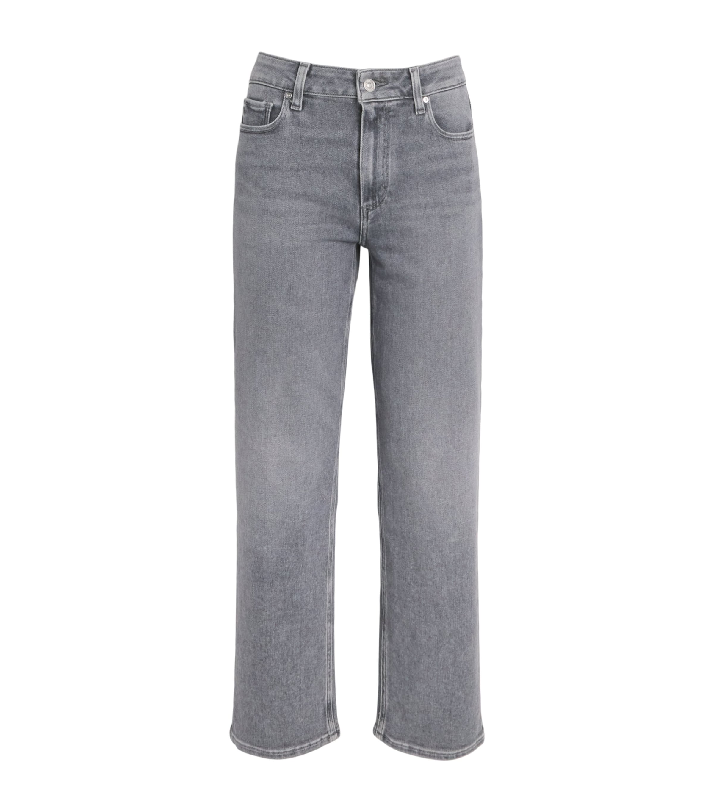Paige Mason Ankle Straight Jeans In Gray