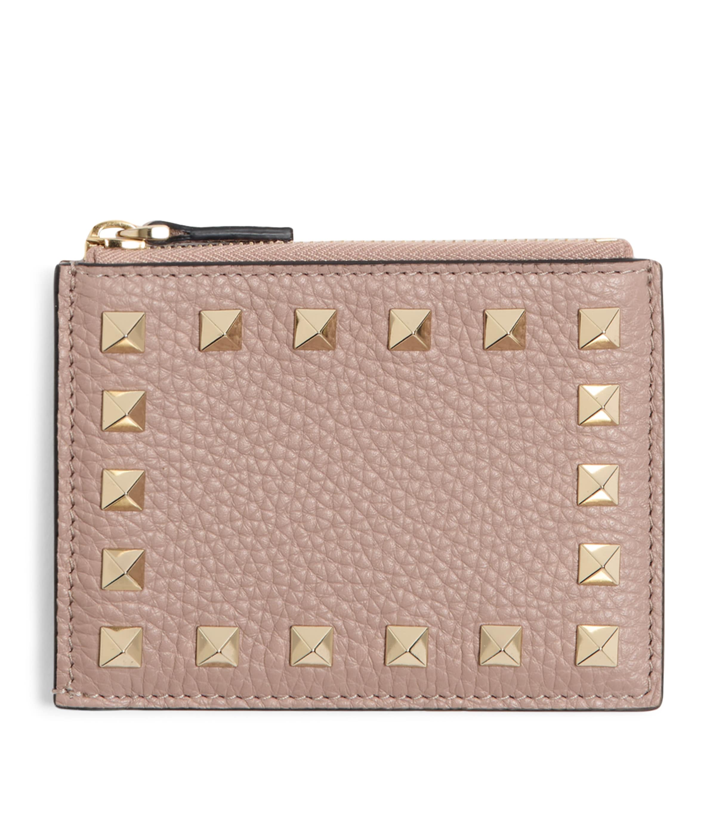 Valentino Leather Rockstud Card Holder