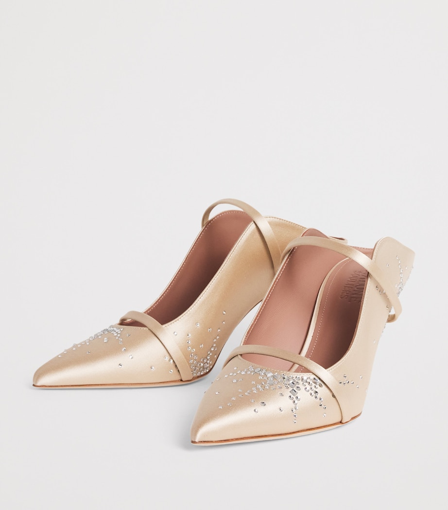 Satin Embellished Maureen Heeled Mules 70 PLATINO Image 4