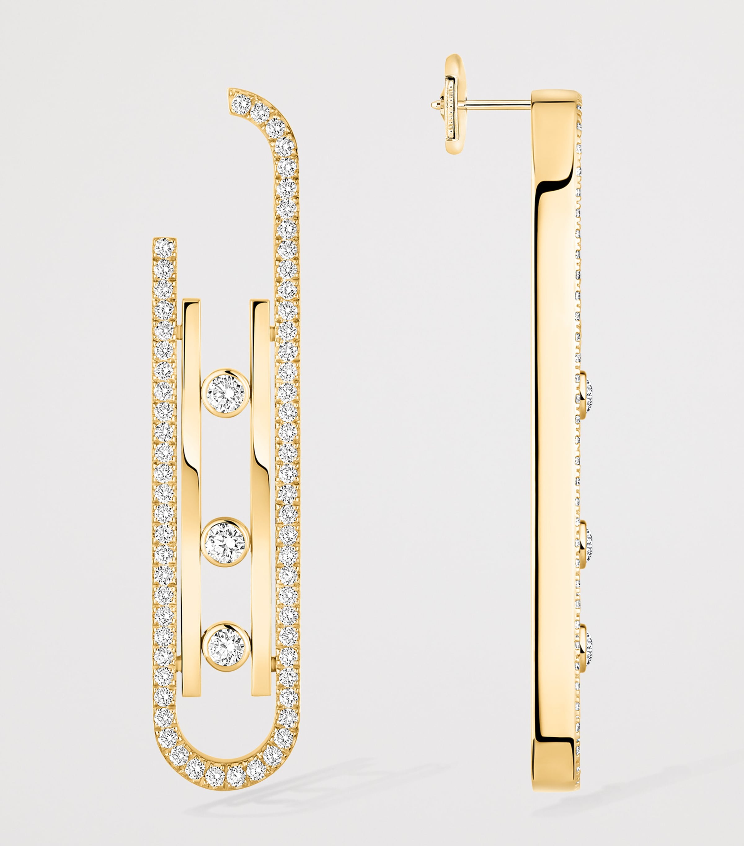 Messika Move 10th Birthday Yellow Gold and Diamond Earrings (1.00ct) Yellow Gold Image 3