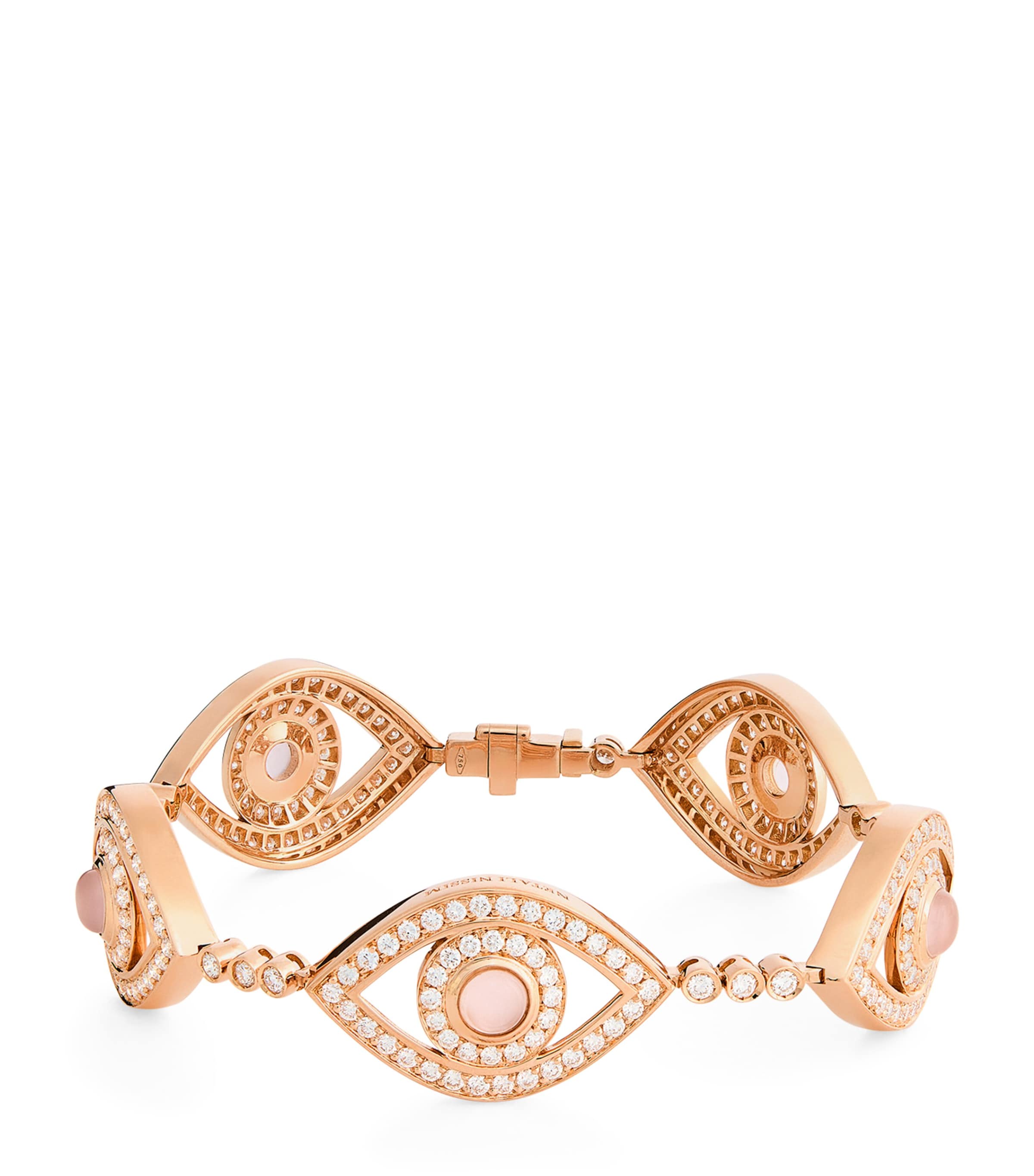 Netali Nissim Rose Gold And Diamond Five Eyes Tennis Bracelet In Rose Gold