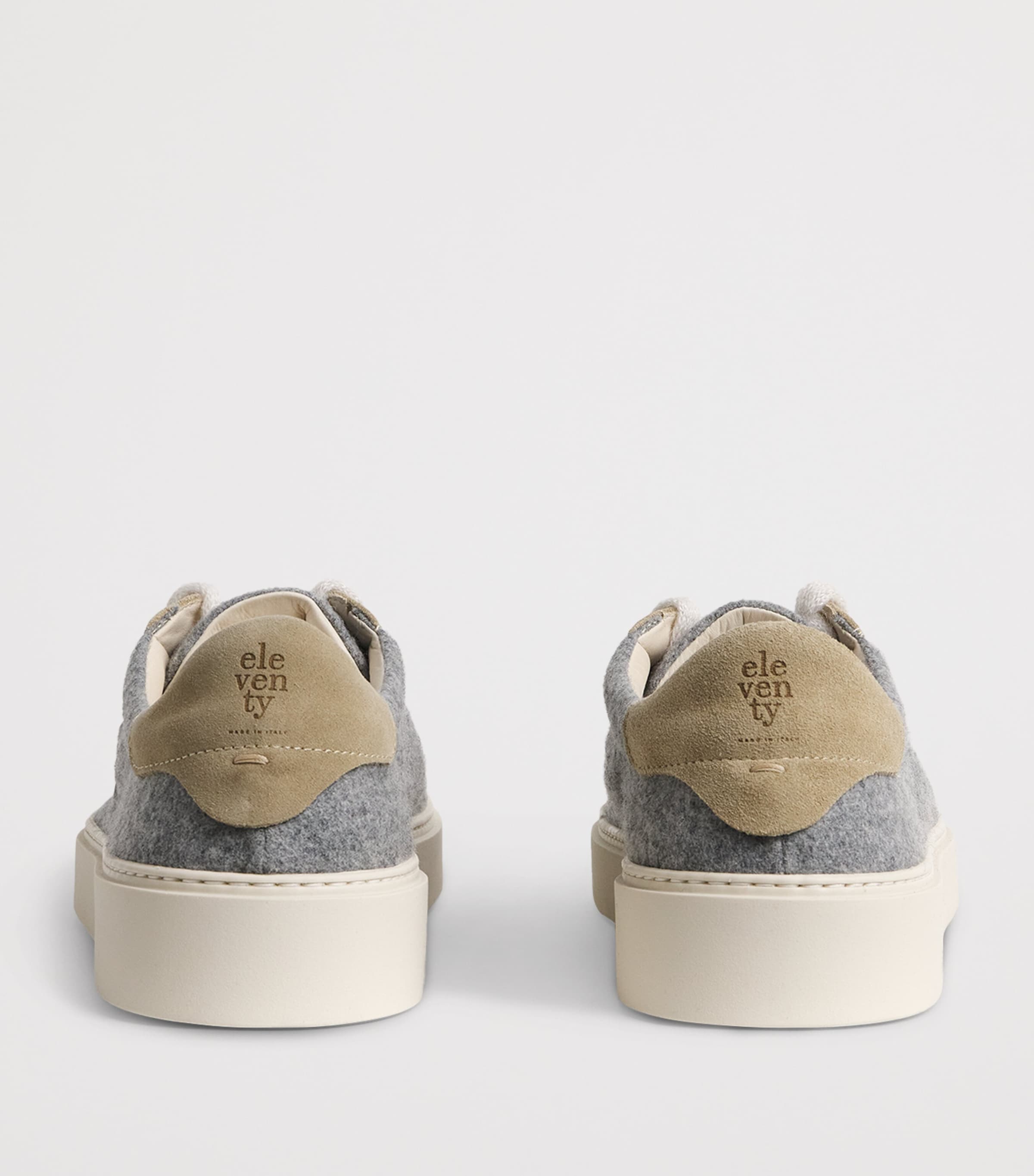 Wool Suede-Trim Sneakers GRIGIO MEDIO, SABBIA Image 4