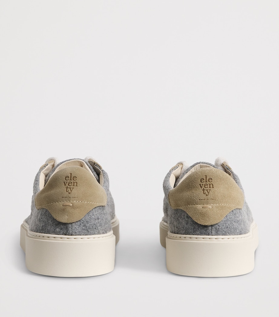 Wool Suede-Trim Sneakers GRIGIO MEDIO, SABBIA Image 4