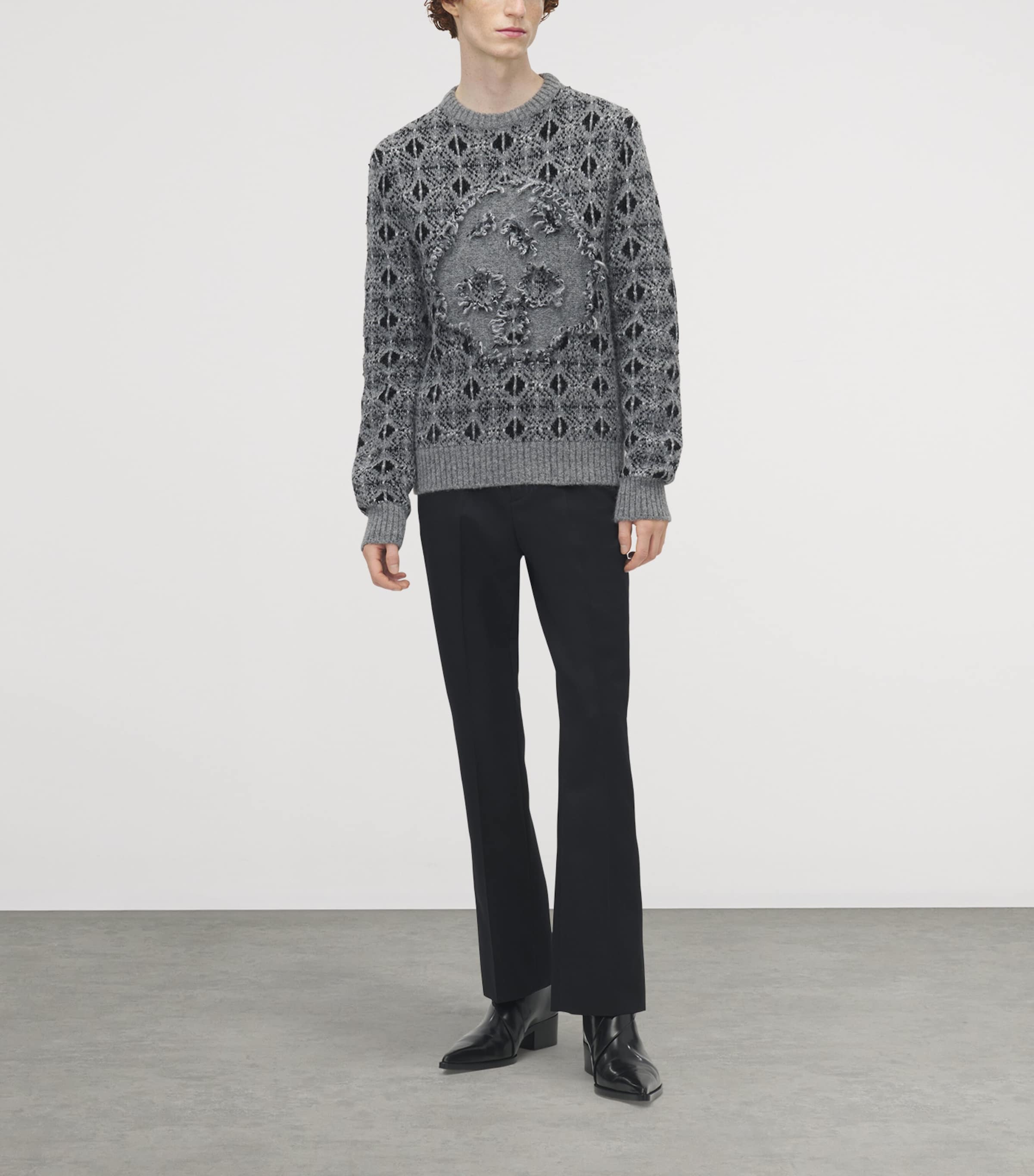 Distressed Skull Fair Isle Sweater 1363 Image 2