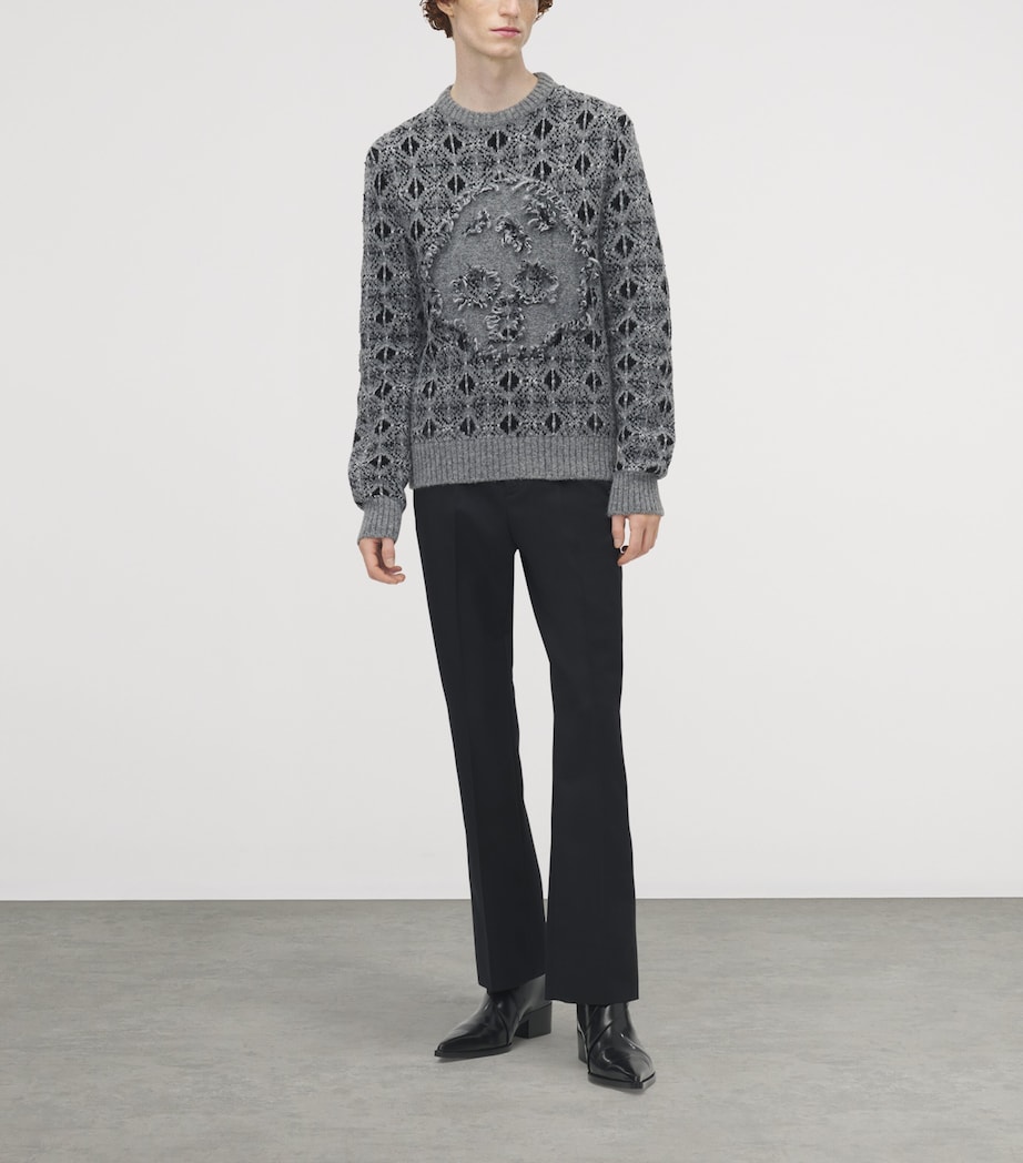 Distressed Skull Fair Isle Sweater 1363 Image 2