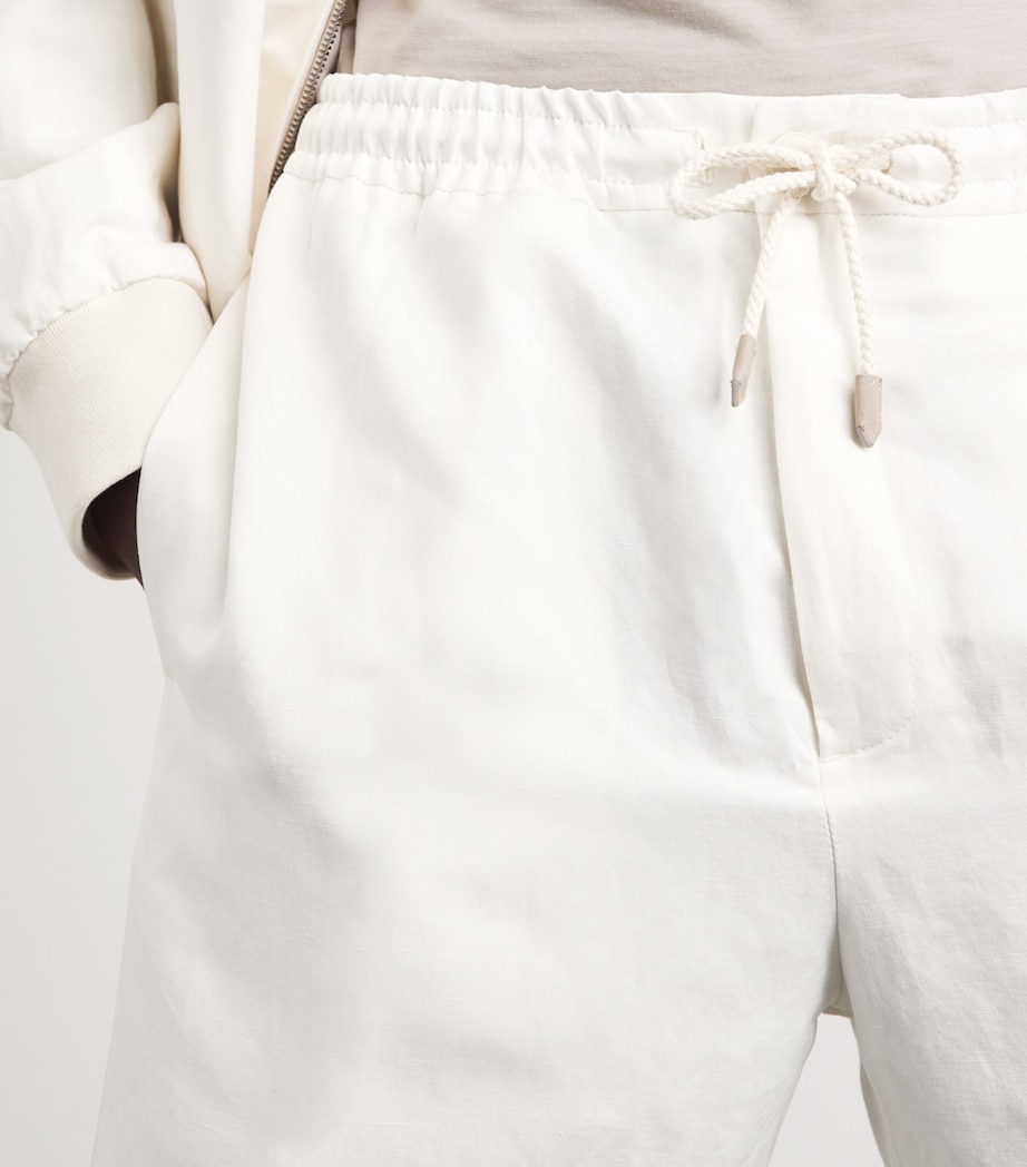 Canali Mens Linen-Silk Drawstring Shorts Image 3