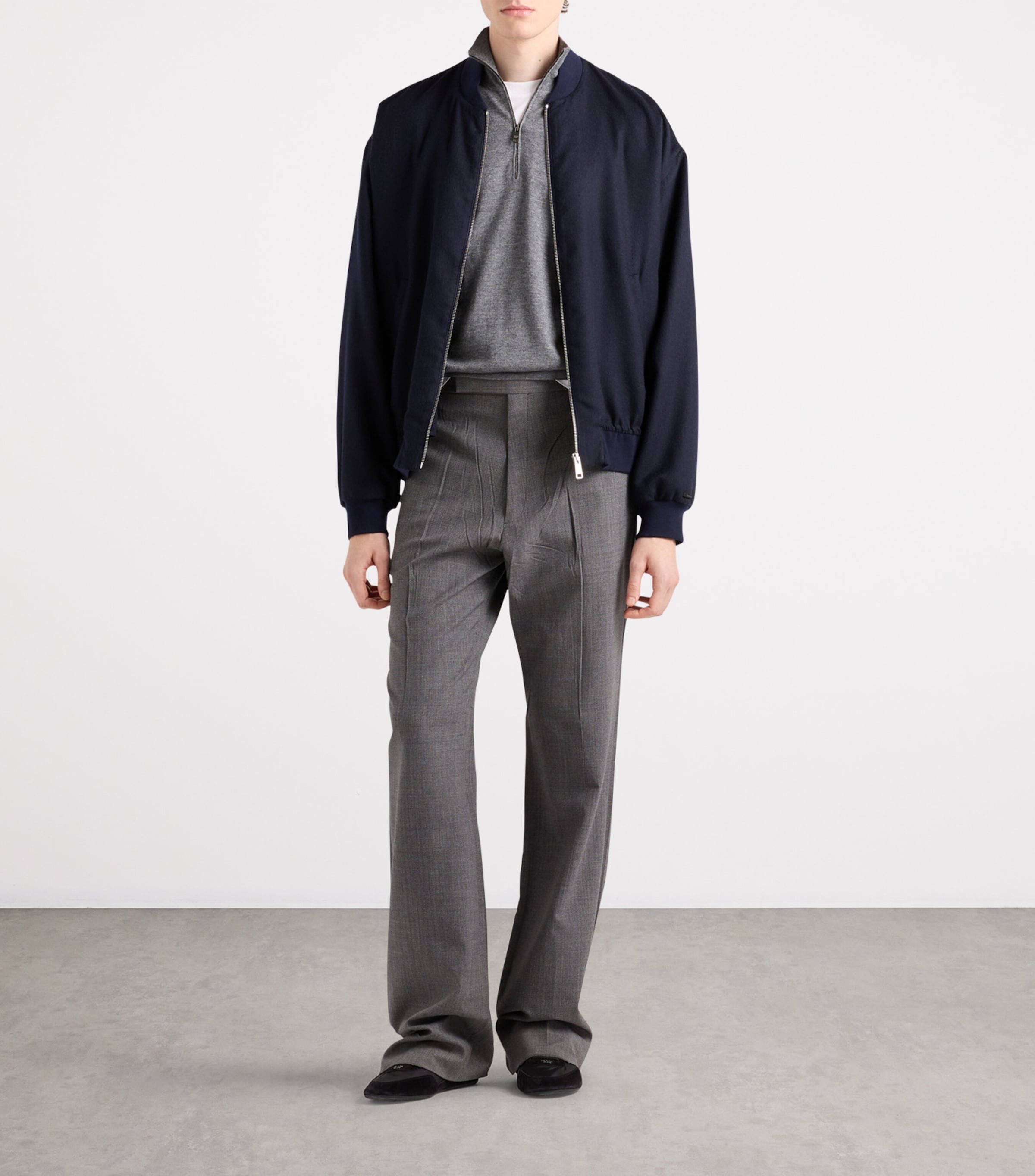 トップス PRADA Near Mint Cashmere Half Zip Knit Prada Men's Quarter-Zip Wool Sweater | Neiman Marcus