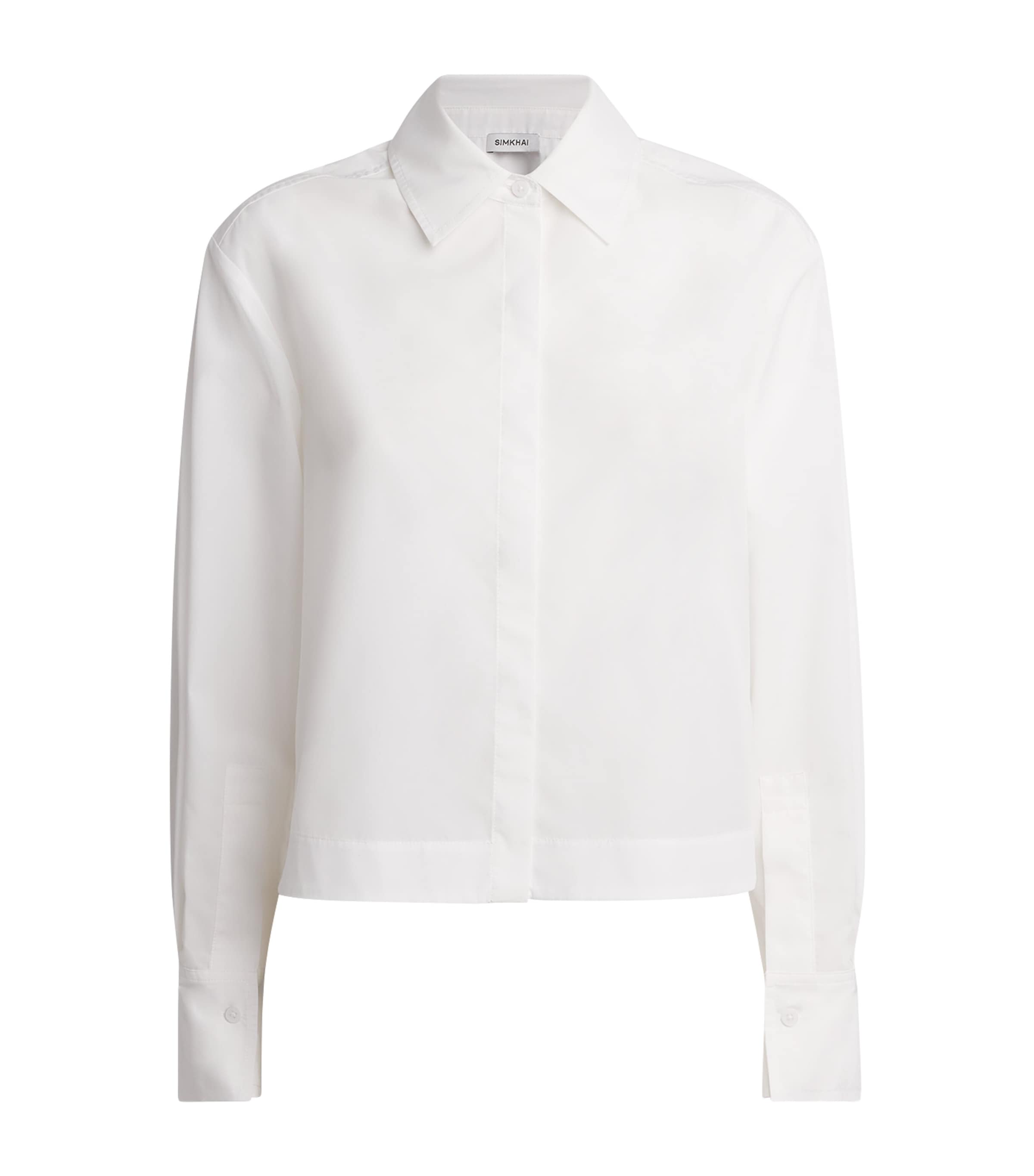 Simkhai Womens Lace-Detail Kacey Shirt Ivory Image 1