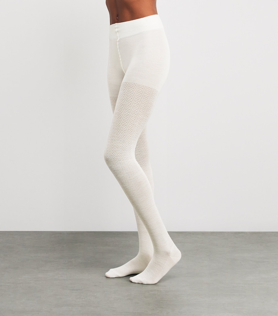 Wool-Blend Fable Estate Tights 2040 OFF WHITE Image 2