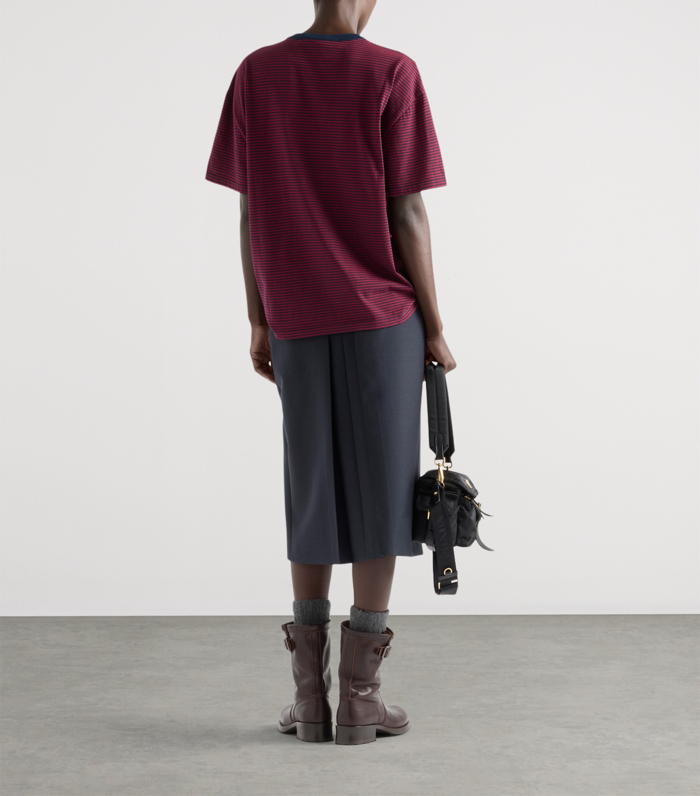 Cotton Stripe Oversized T-Shirt F0X57 Image 5