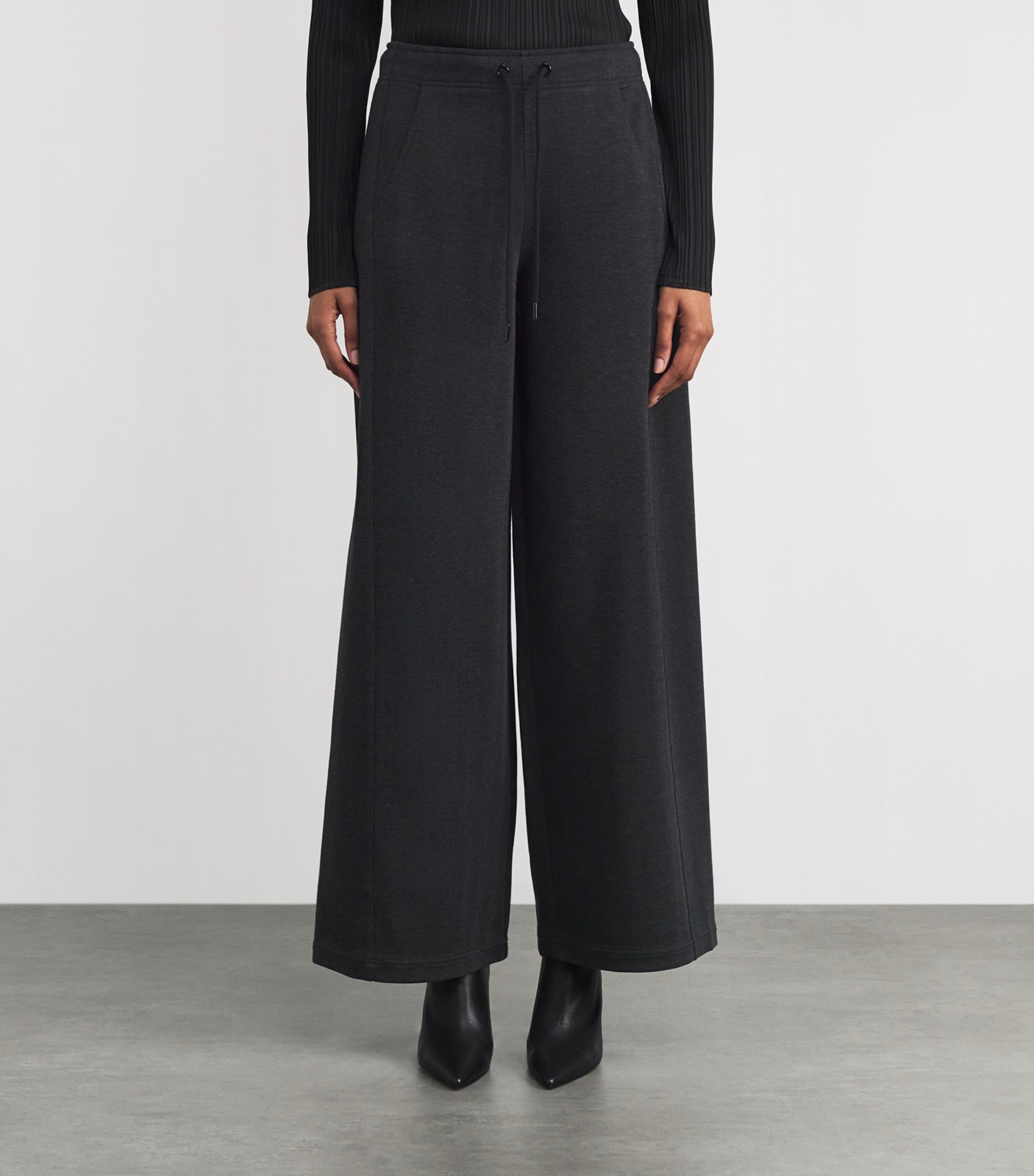 Herringbone Barrel-Leg Trousers GREY MULTI Image 3